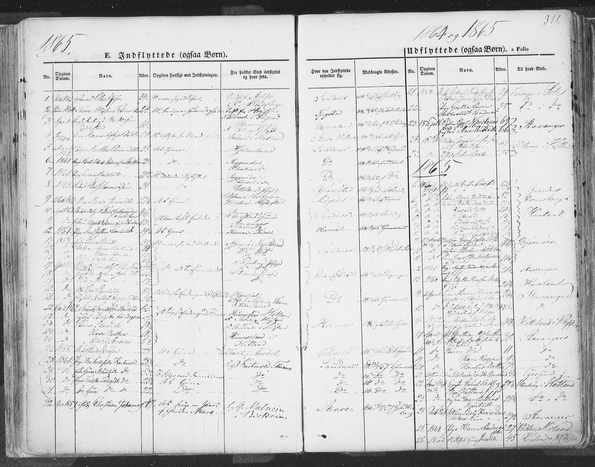 Høyland sokneprestkontor, SAST/A-101799/001/30BA/L0009: Parish register (official) no. A 9.2, 1857-1877, p. 311