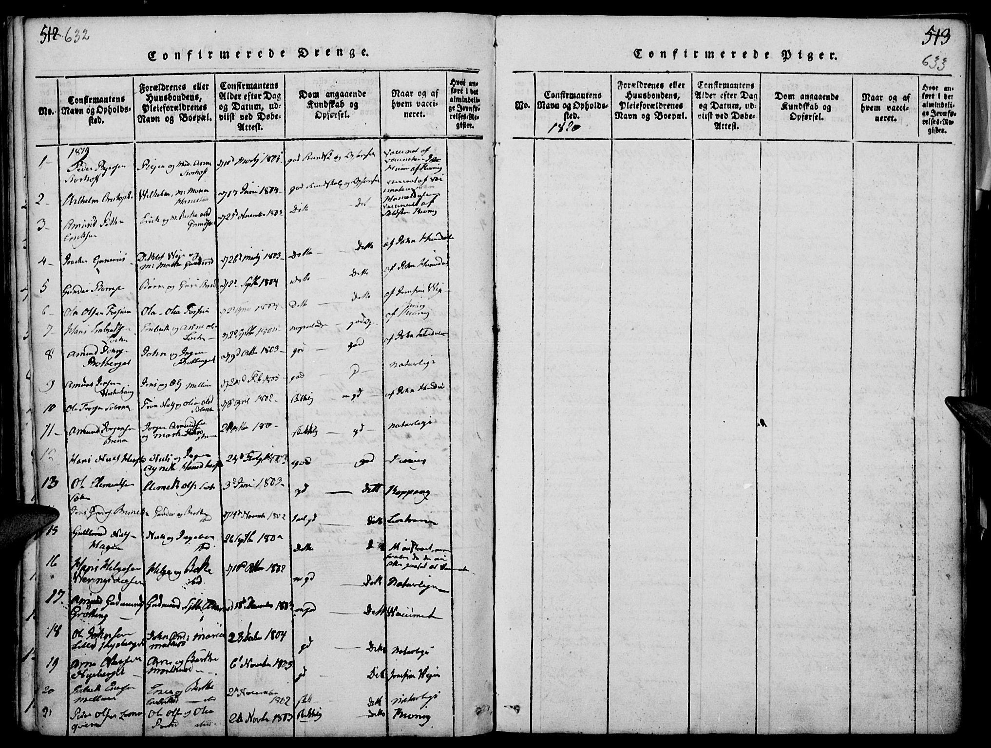 Elverum prestekontor, SAH/PREST-044/H/Ha/Haa/L0007: Parish register (official) no. 7, 1815-1830, p. 632-633