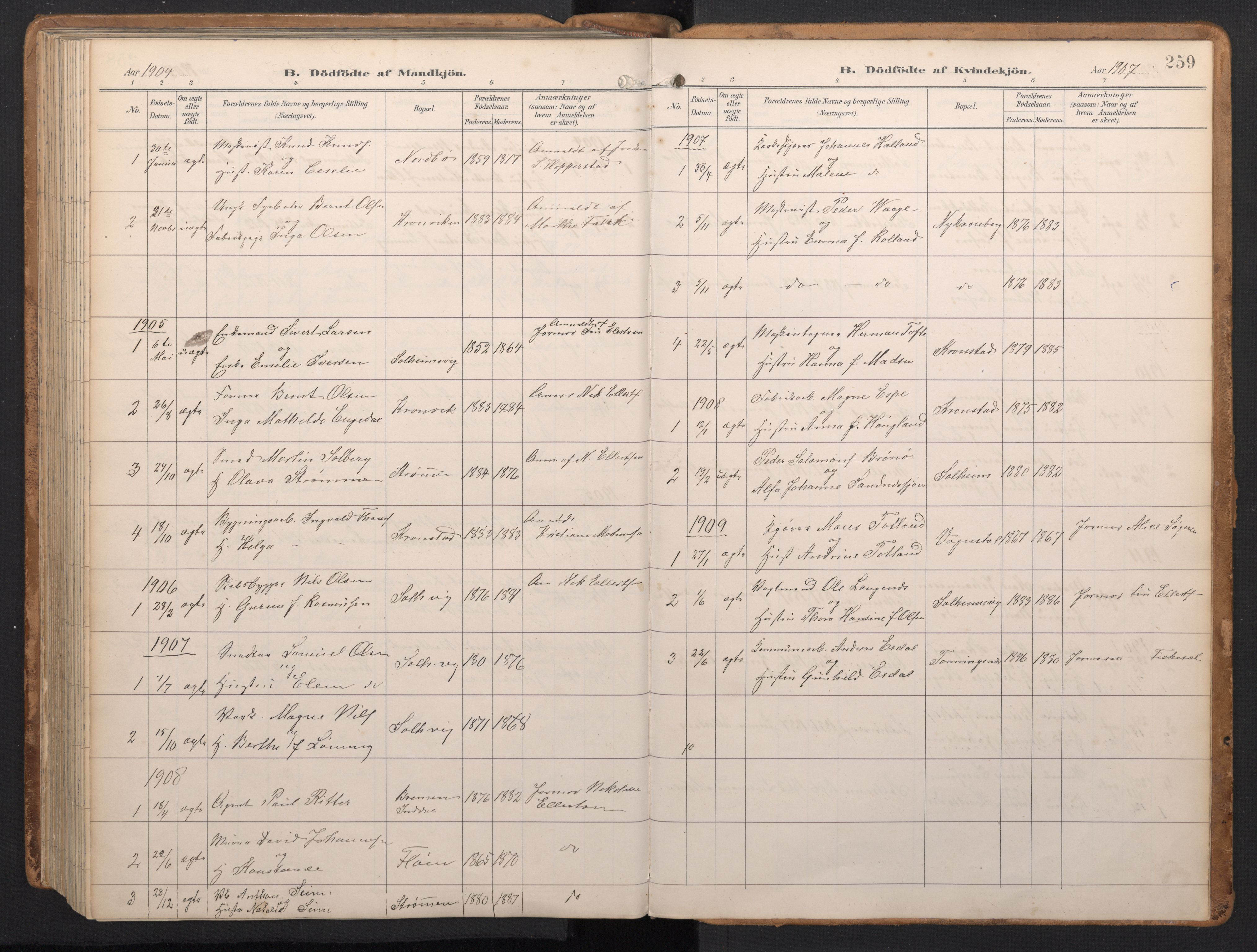 Årstad Sokneprestembete, SAB/A-79301/H/Hab/L0002: Parish register (copy) no. A 2, 1896-1912, p. 258b-259a