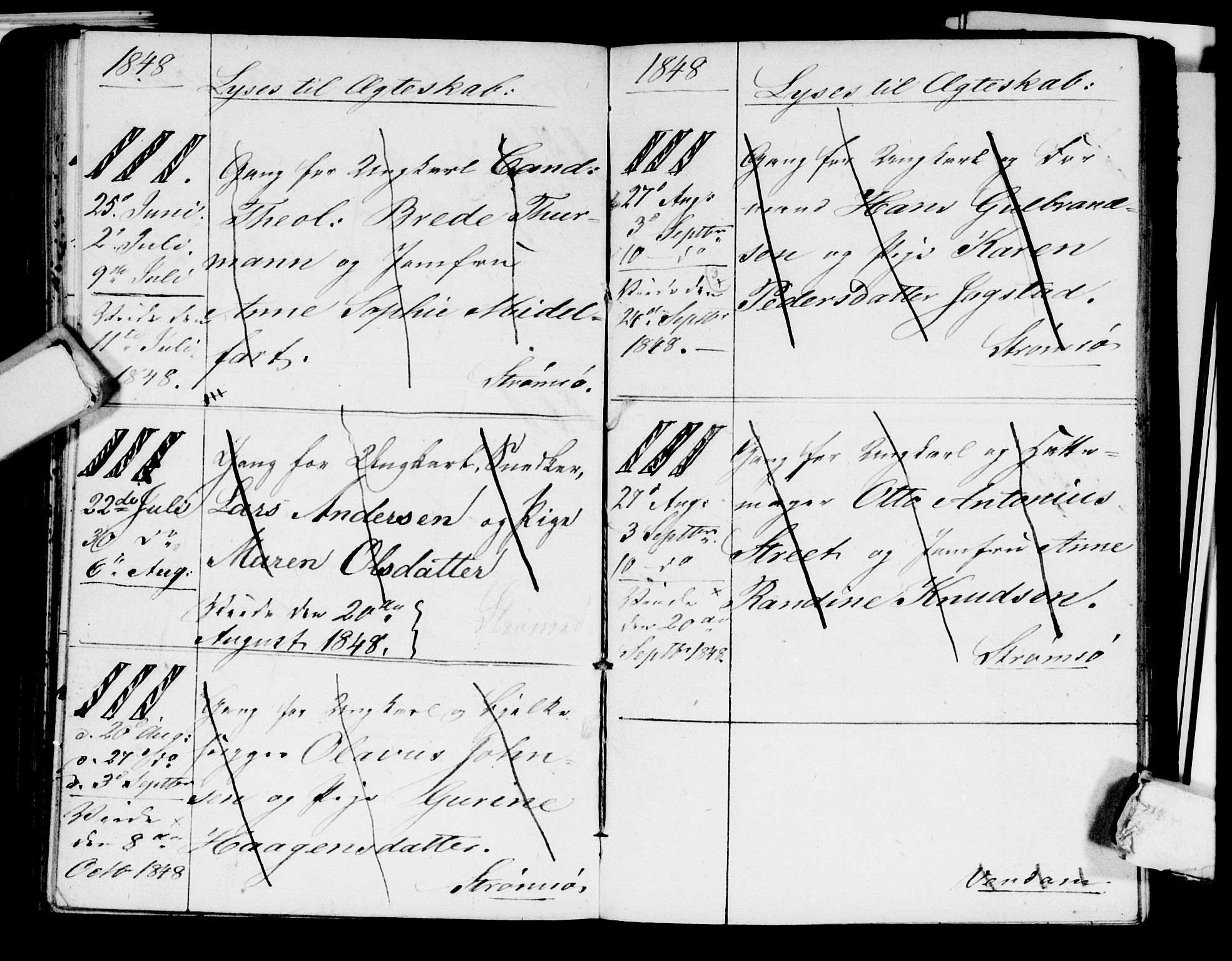 Strømsø kirkebøker, AV/SAKO-A-246/H/Ha/L0001: Banns register no. 1, 1836-1850