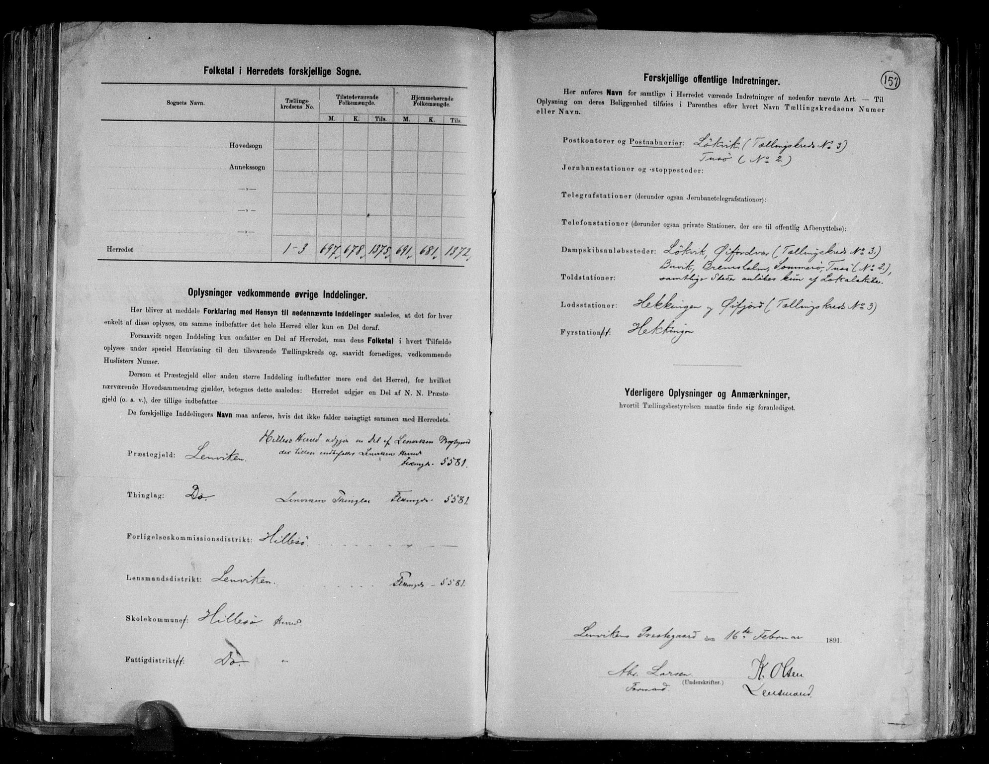 RA, 1891 census for 1930 Hillesøy, 1891, p. 3