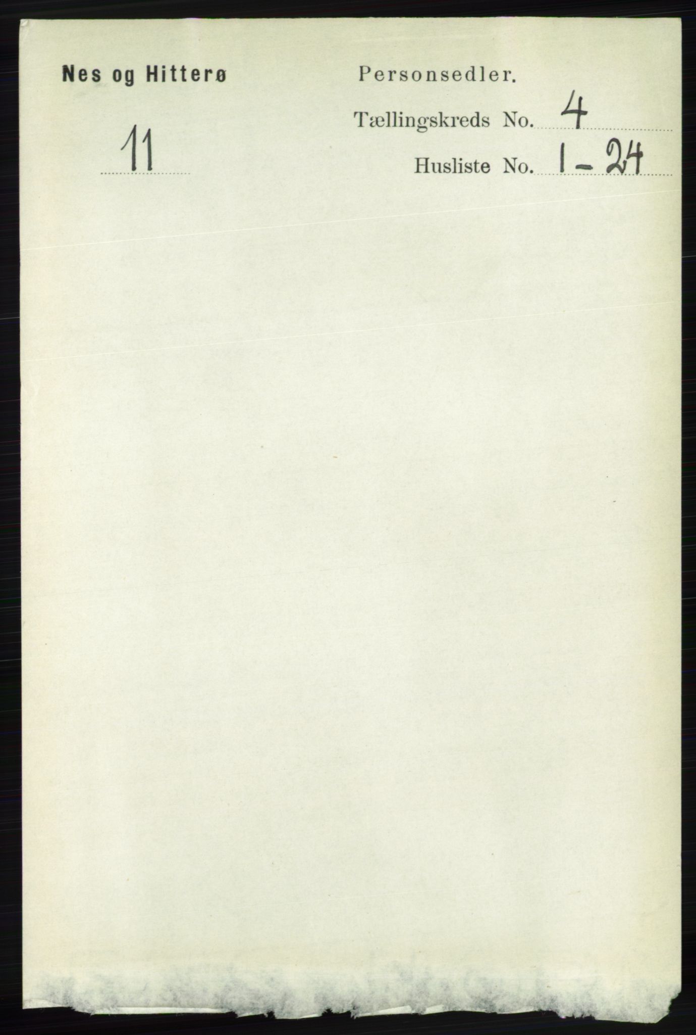 RA, 1891 census for 1043 Hidra og Nes, 1891, p. 1432