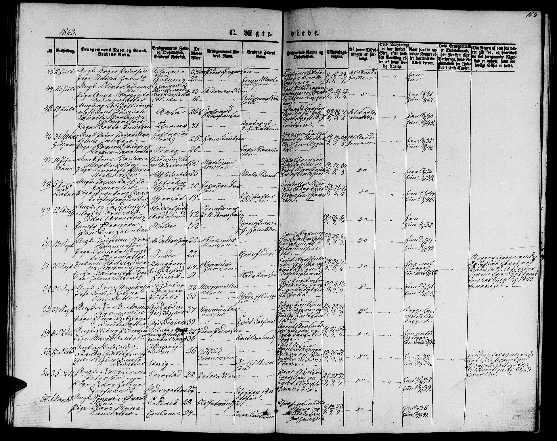 Ministerialprotokoller, klokkerbøker og fødselsregistre - Møre og Romsdal, SAT/A-1454/528/L0427: Parish register (copy) no. 528C08, 1855-1864, p. 165