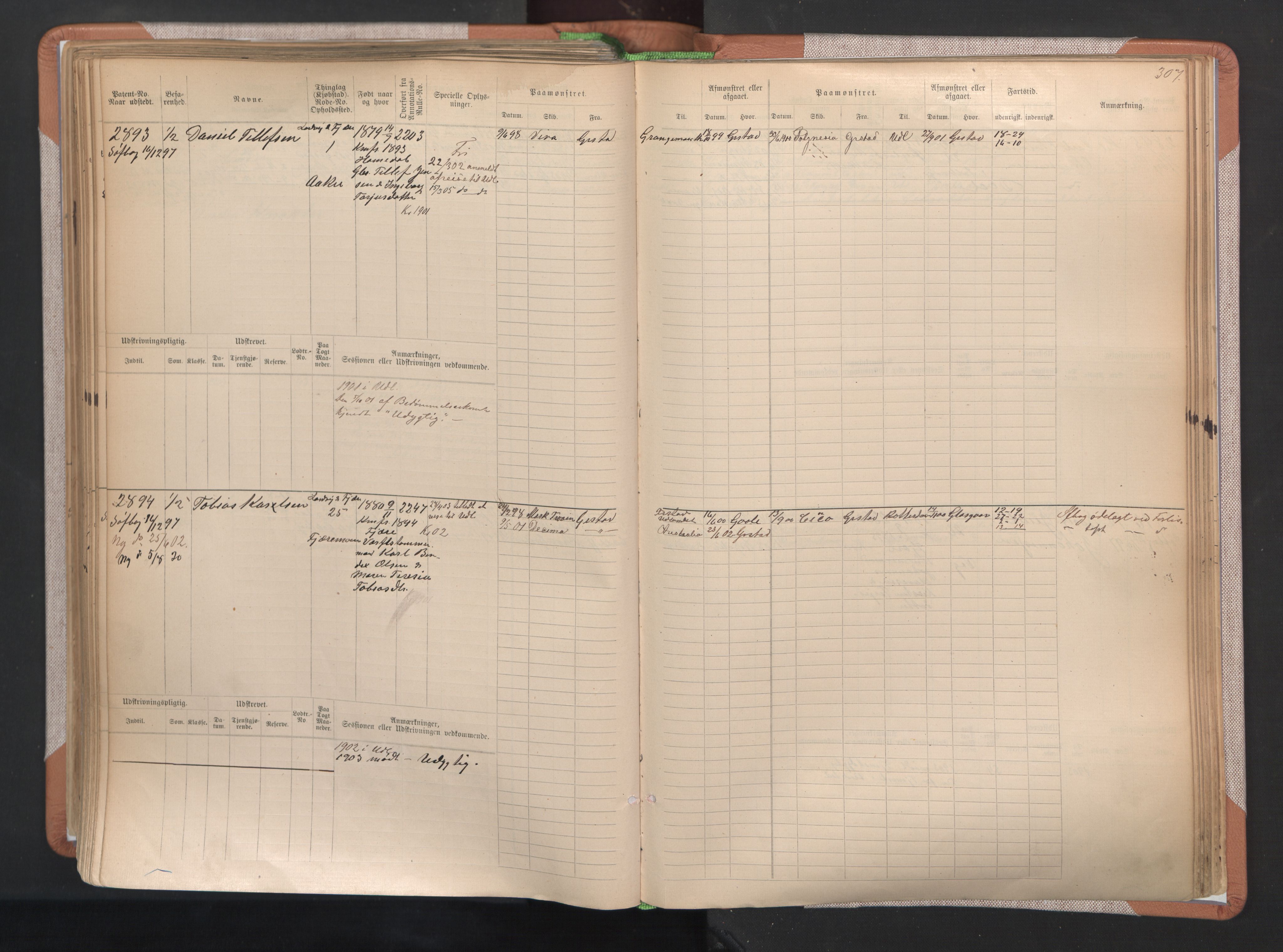 Grimstad mønstringskrets, AV/SAK-2031-0013/F/Fb/L0004: Hovedrulle A nr 2277-3042, F-7, 1889-1940, p. 315