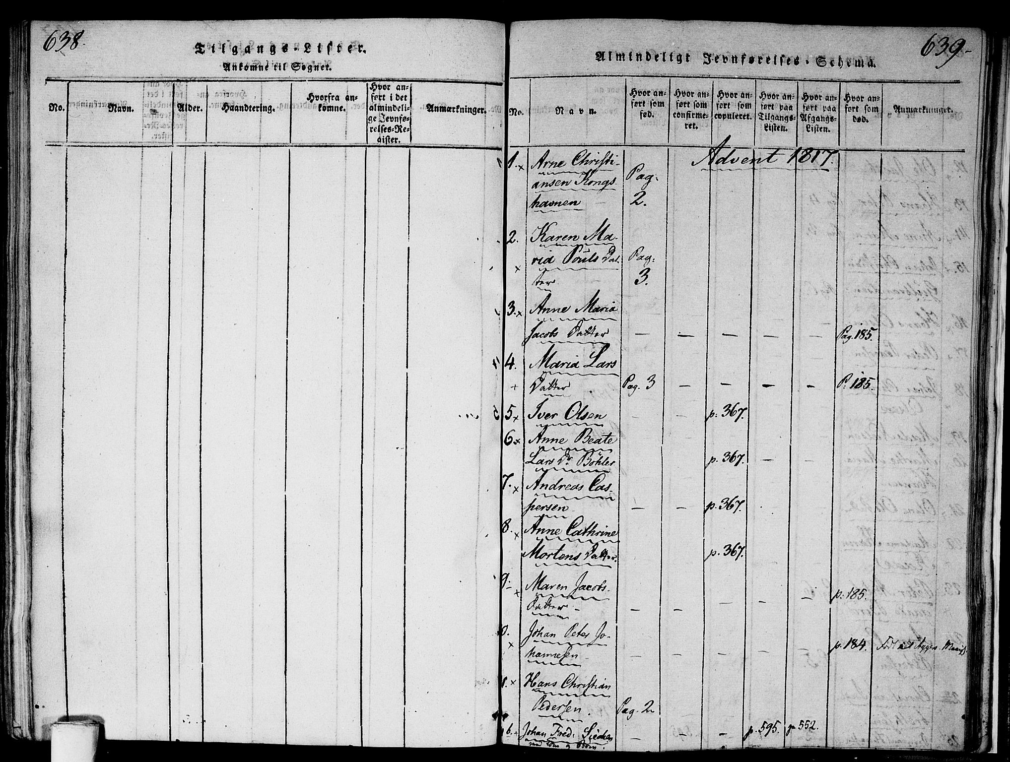 Gamlebyen prestekontor Kirkebøker, SAO/A-10884/F/Fa/L0002: Parish register (official) no. 2, 1817-1829, p. 638-639