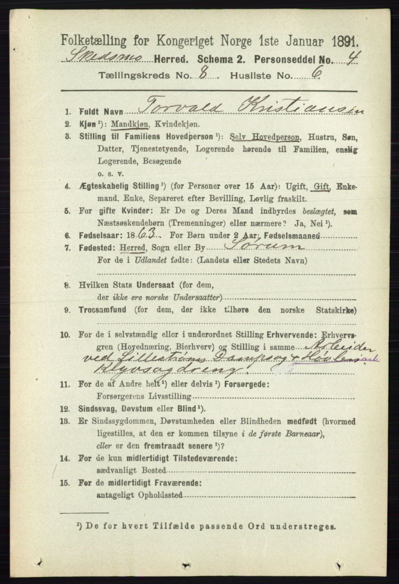 RA, 1891 census for 0231 Skedsmo, 1891, p. 4067