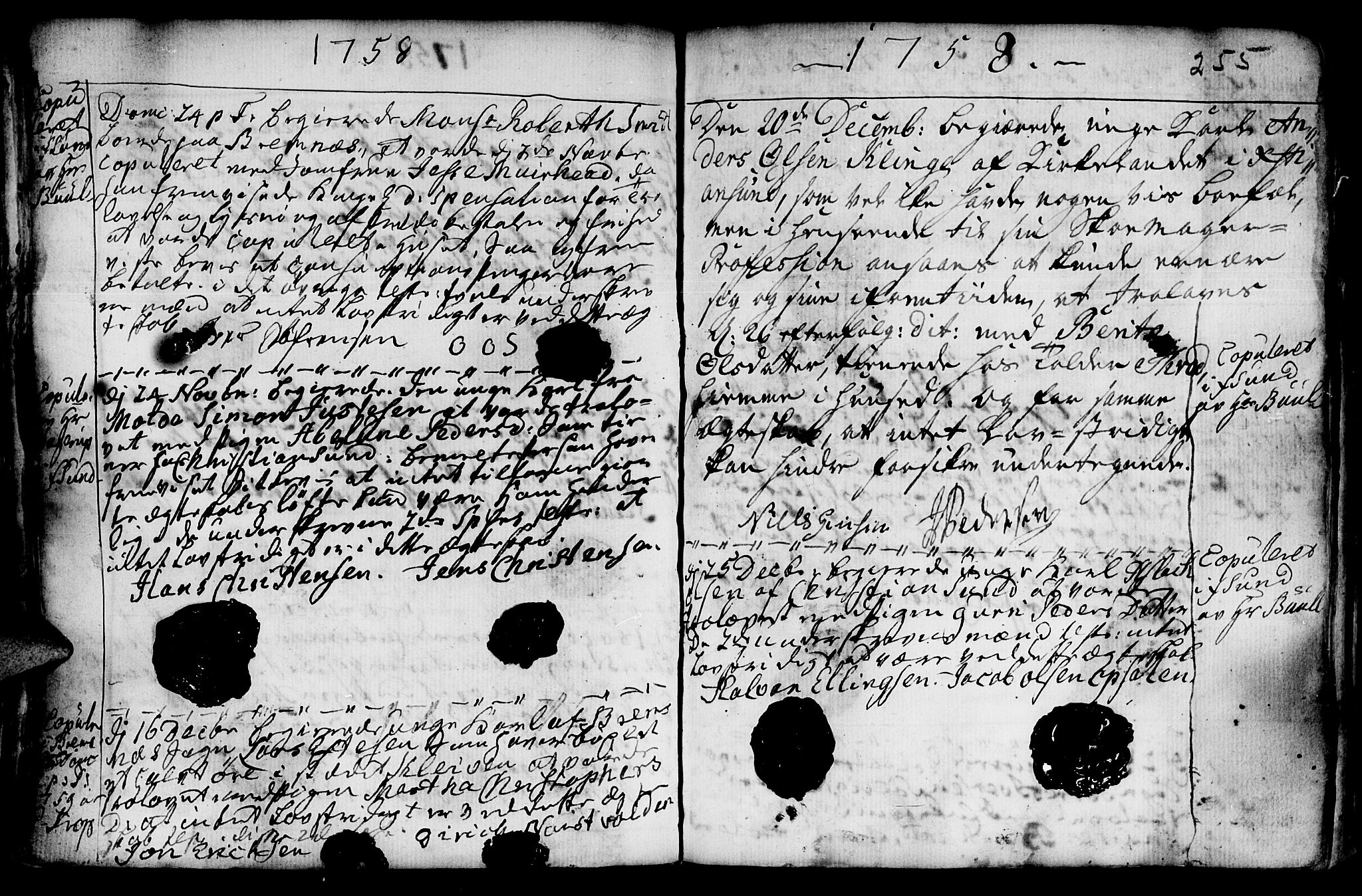 Ministerialprotokoller, klokkerbøker og fødselsregistre - Møre og Romsdal, AV/SAT-A-1454/568/L0793: Parish register (official) no. 568A02, 1749-1768, p. 254-255