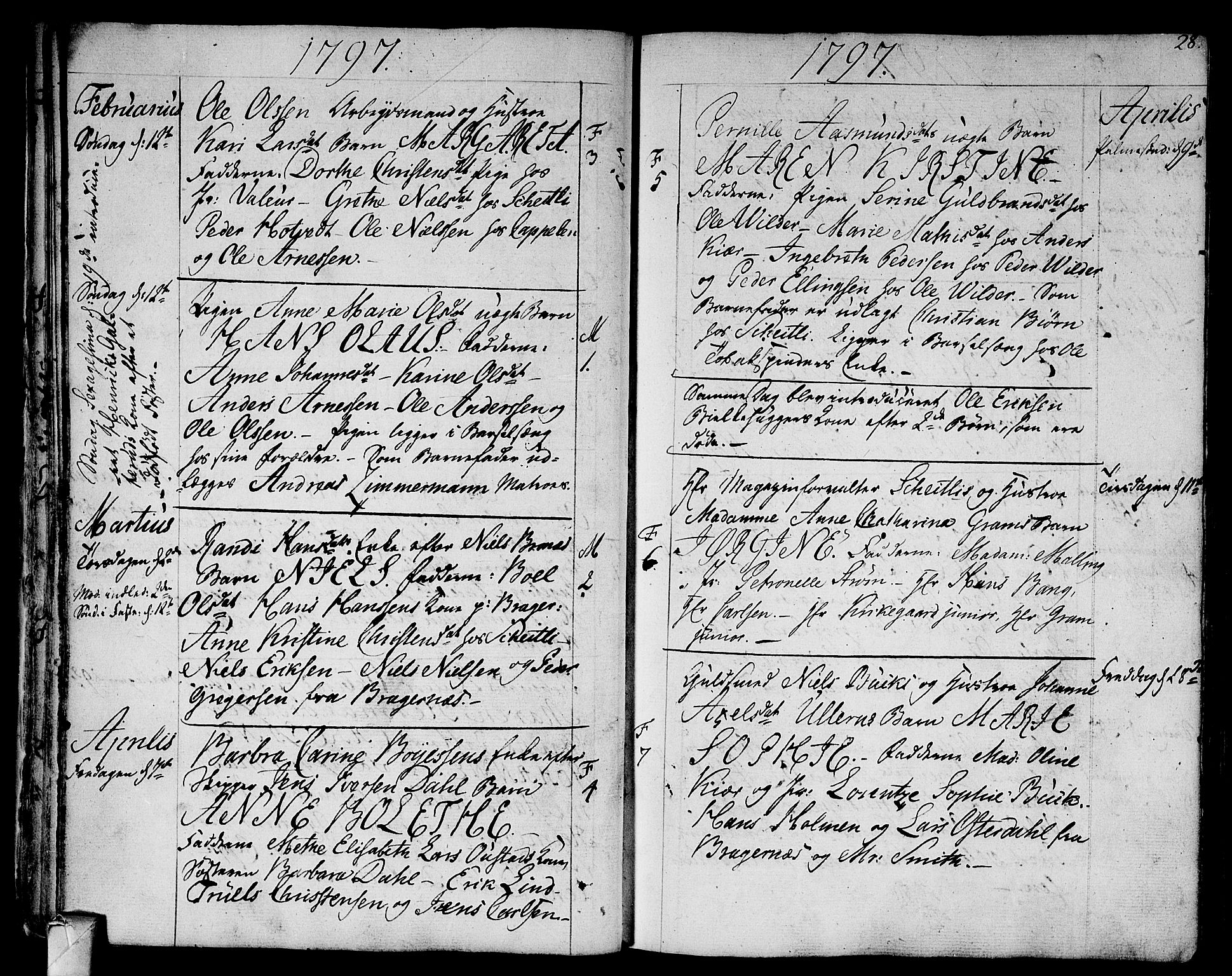 Strømsø kirkebøker, SAKO/A-246/F/Fa/L0010: Parish register (official) no. I 10, 1792-1822, p. 28