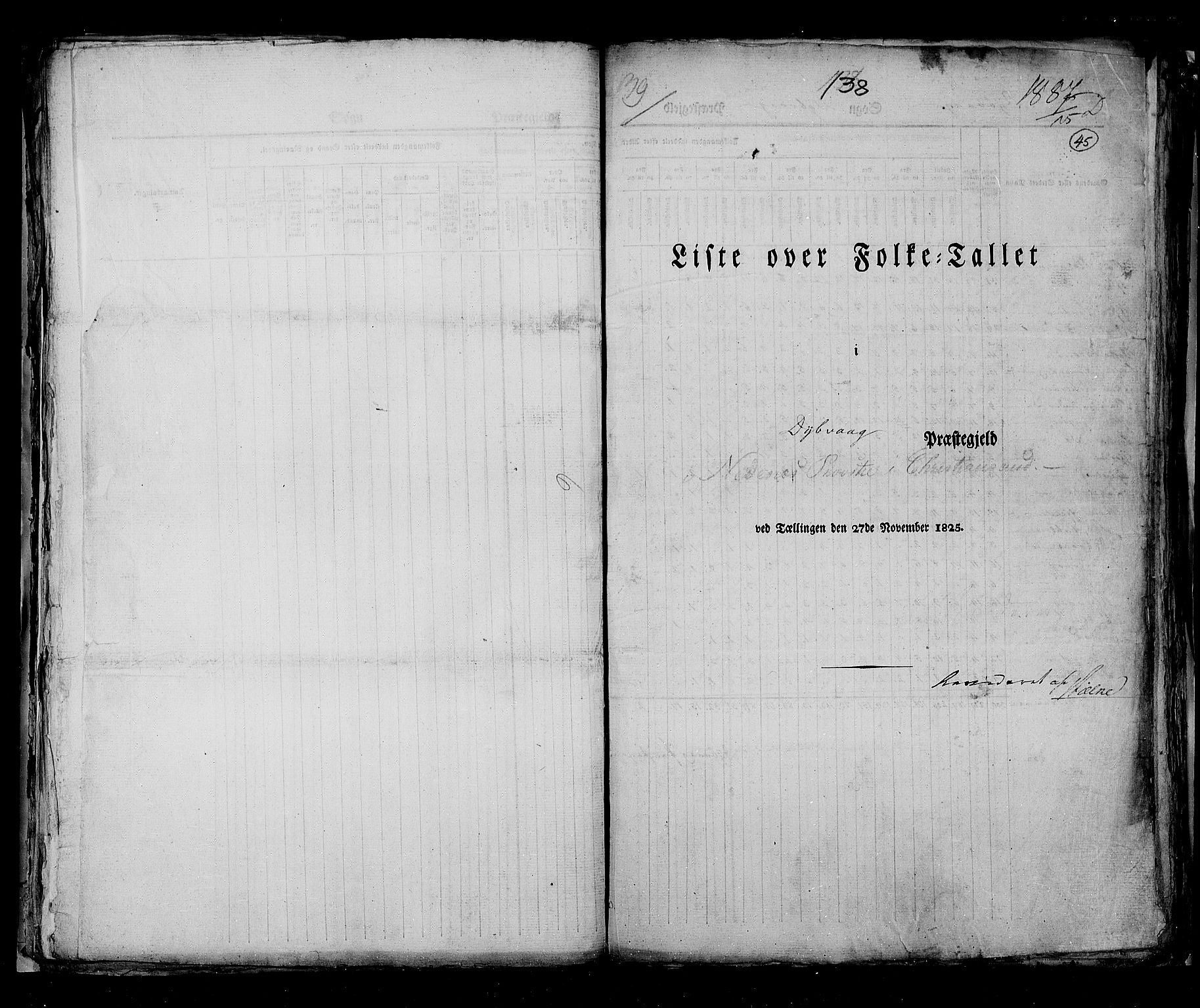 RA, Census 1825, vol. 10: Nedenes og Råbyggelaget amt, 1825, p. 45