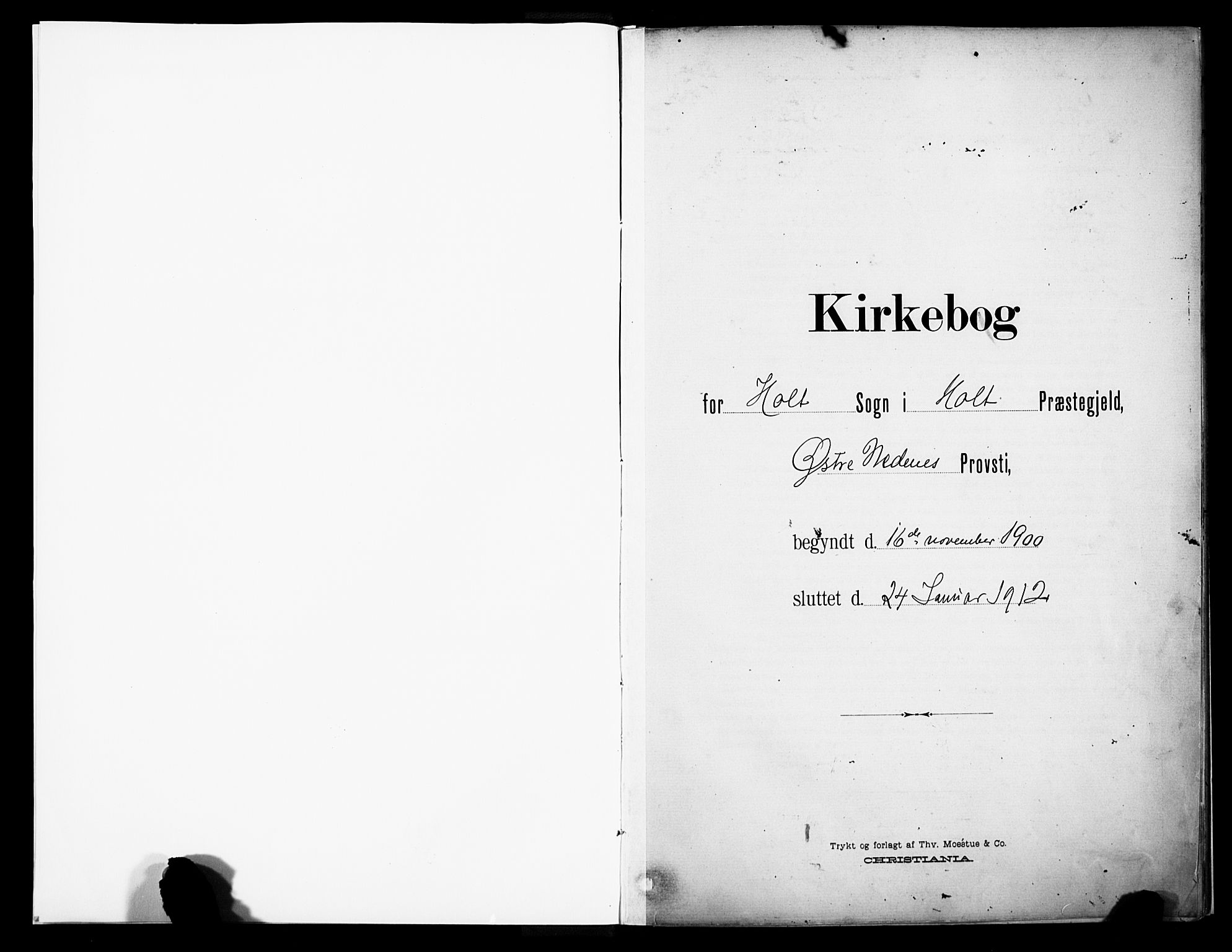 Holt sokneprestkontor, AV/SAK-1111-0021/F/Fa/L0013: Parish register (official) no. A 13, 1900-1912