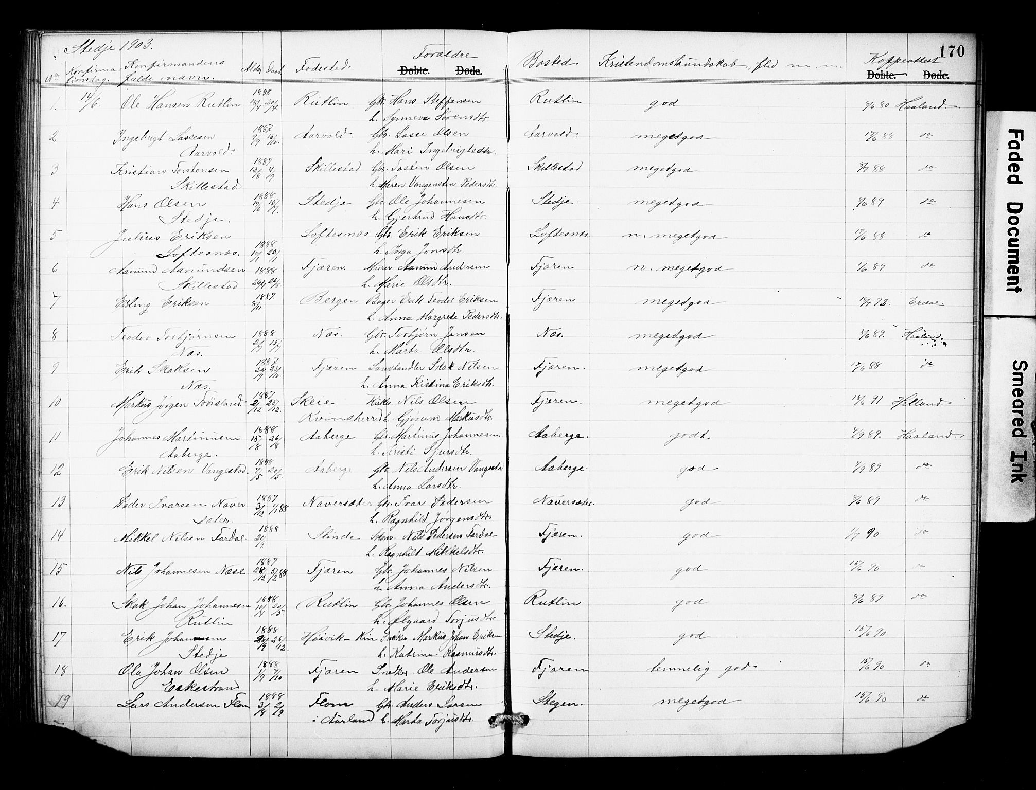 Sogndal sokneprestembete, SAB/A-81301/H/Hab/Haba/L0001: Parish register (copy) no. A 1, 1887-1907, p. 170