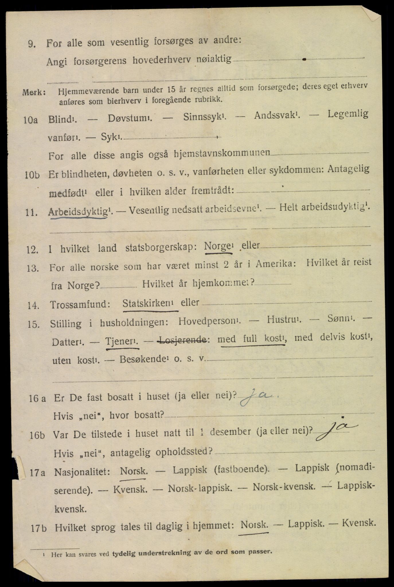 SAT, 1920 census for Dverberg, 1920, p. 5303