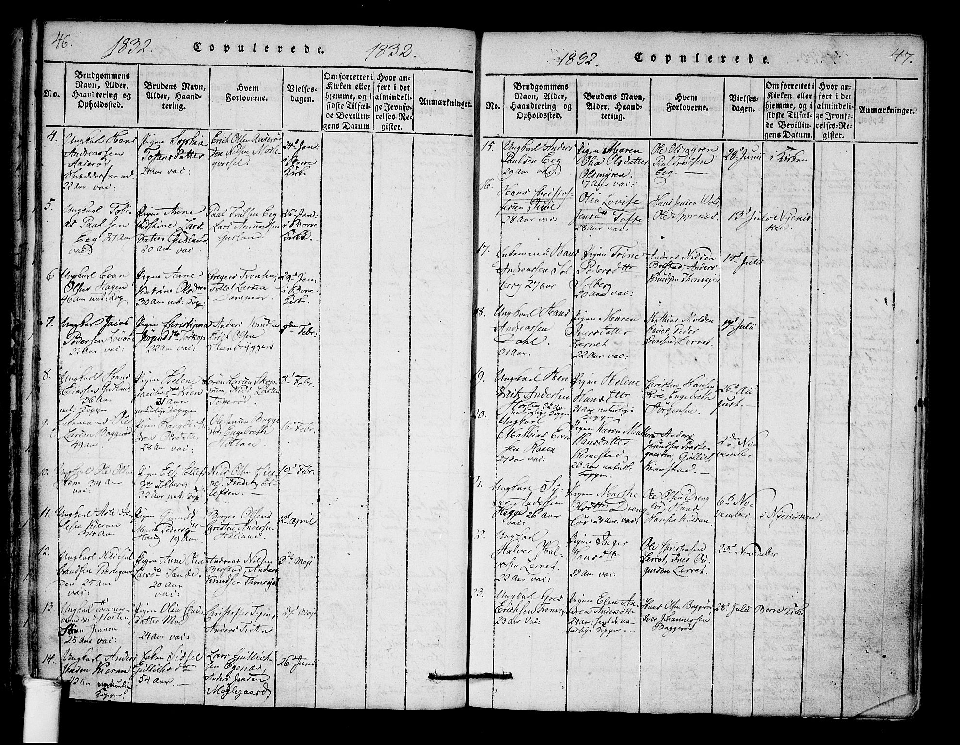 Borre kirkebøker, AV/SAKO-A-338/F/Fa/L0004: Parish register (official) no. I 4, 1815-1845, p. 46-47