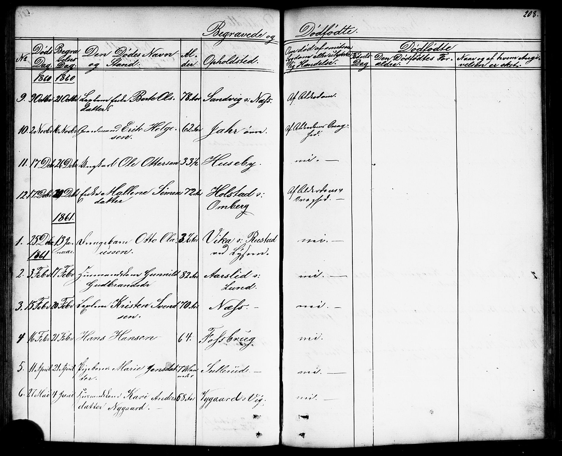 Enebakk prestekontor Kirkebøker, SAO/A-10171c/G/Gb/L0001: Parish register (copy) no. II 1, 1859-1890, p. 208