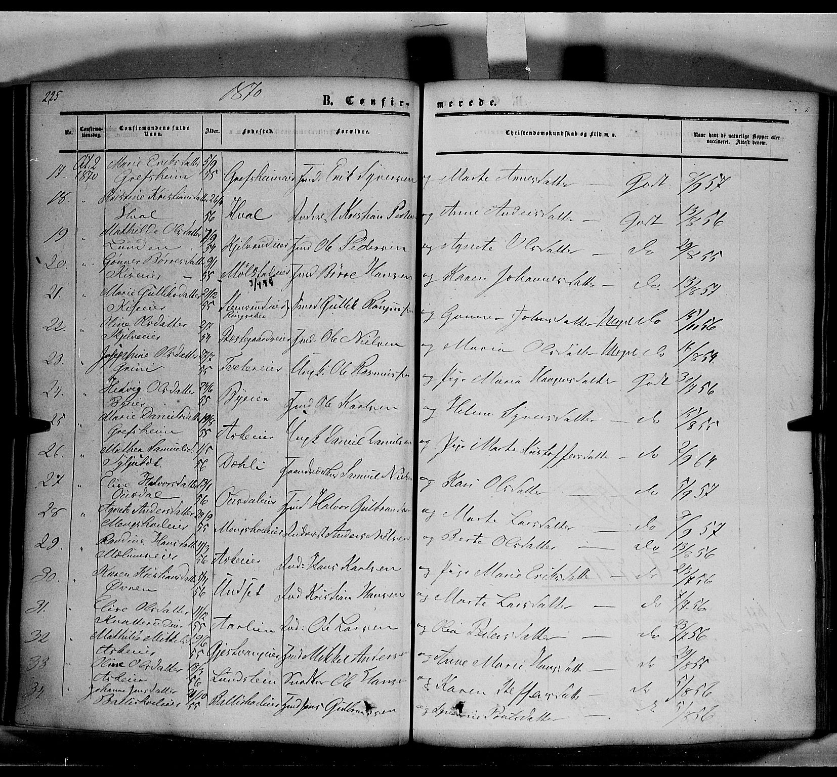 Nes prestekontor, Hedmark, SAH/PREST-020/K/Ka/L0004: Parish register (official) no. 4, 1852-1886, p. 225