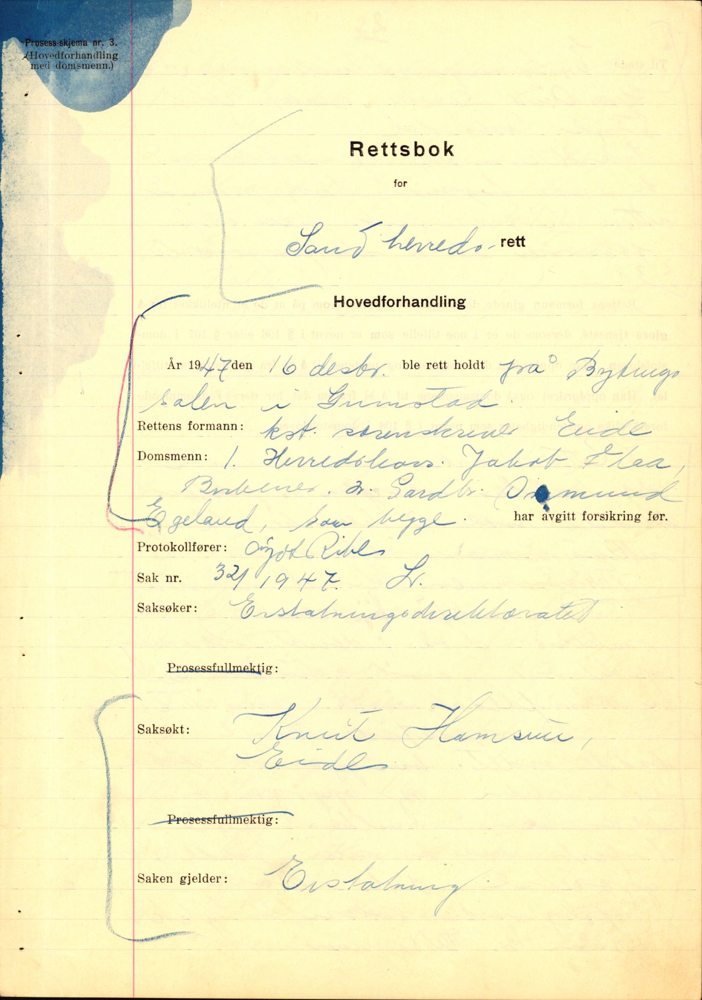 Landssvikarkivet, Arendal politikammer, RA/S-3138-25/D/Dc/L0029: Anr. 192/45, 1945-1951, p. 429