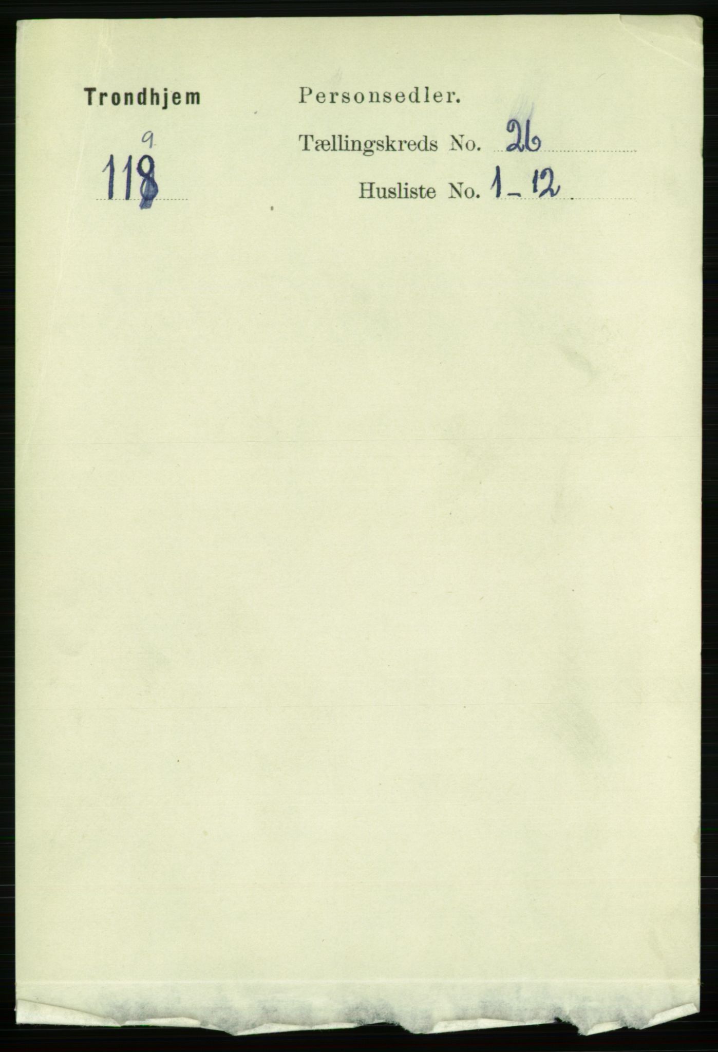 RA, 1891 census for 1601 Trondheim, 1891, p. 19459