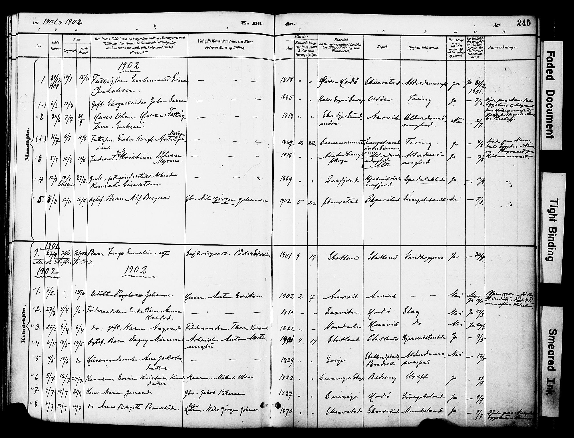 Ministerialprotokoller, klokkerbøker og fødselsregistre - Nord-Trøndelag, SAT/A-1458/774/L0628: Parish register (official) no. 774A02, 1887-1903, p. 245