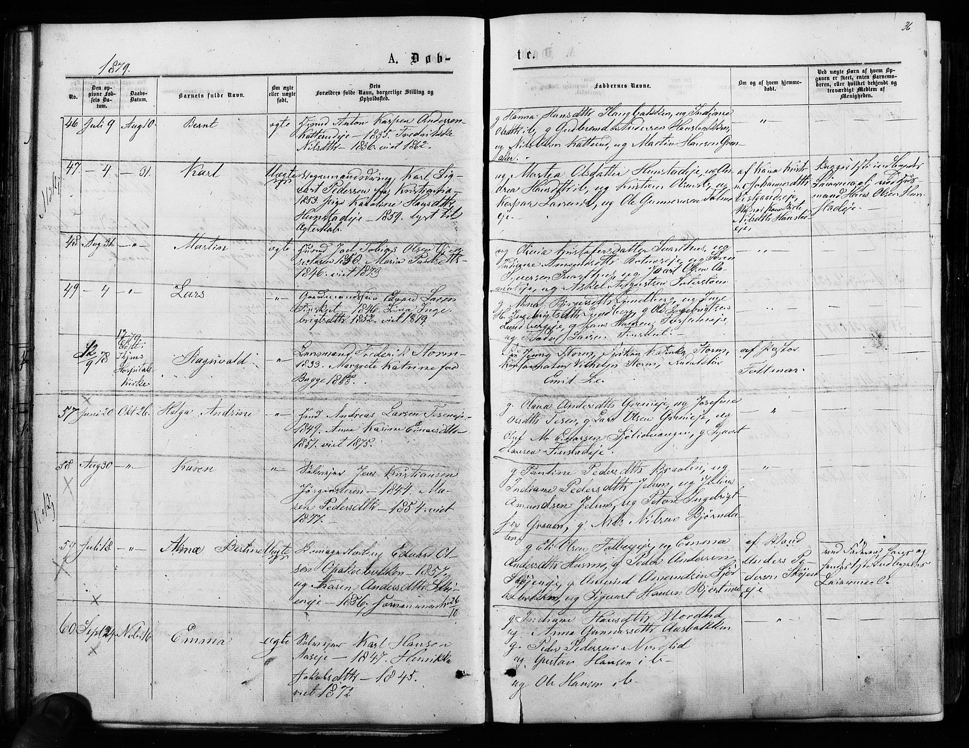 Nes prestekontor Kirkebøker, SAO/A-10410/F/Fa/L0009: Parish register (official) no. I 9, 1875-1882, p. 36