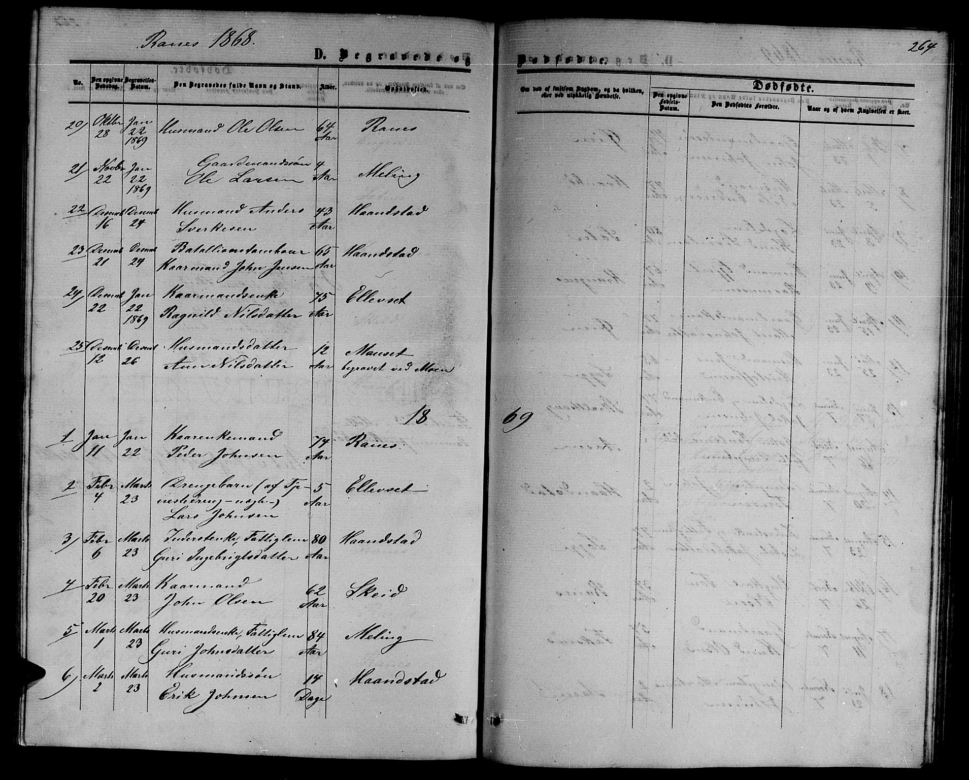 Ministerialprotokoller, klokkerbøker og fødselsregistre - Møre og Romsdal, AV/SAT-A-1454/595/L1051: Parish register (copy) no. 595C03, 1866-1891, p. 264