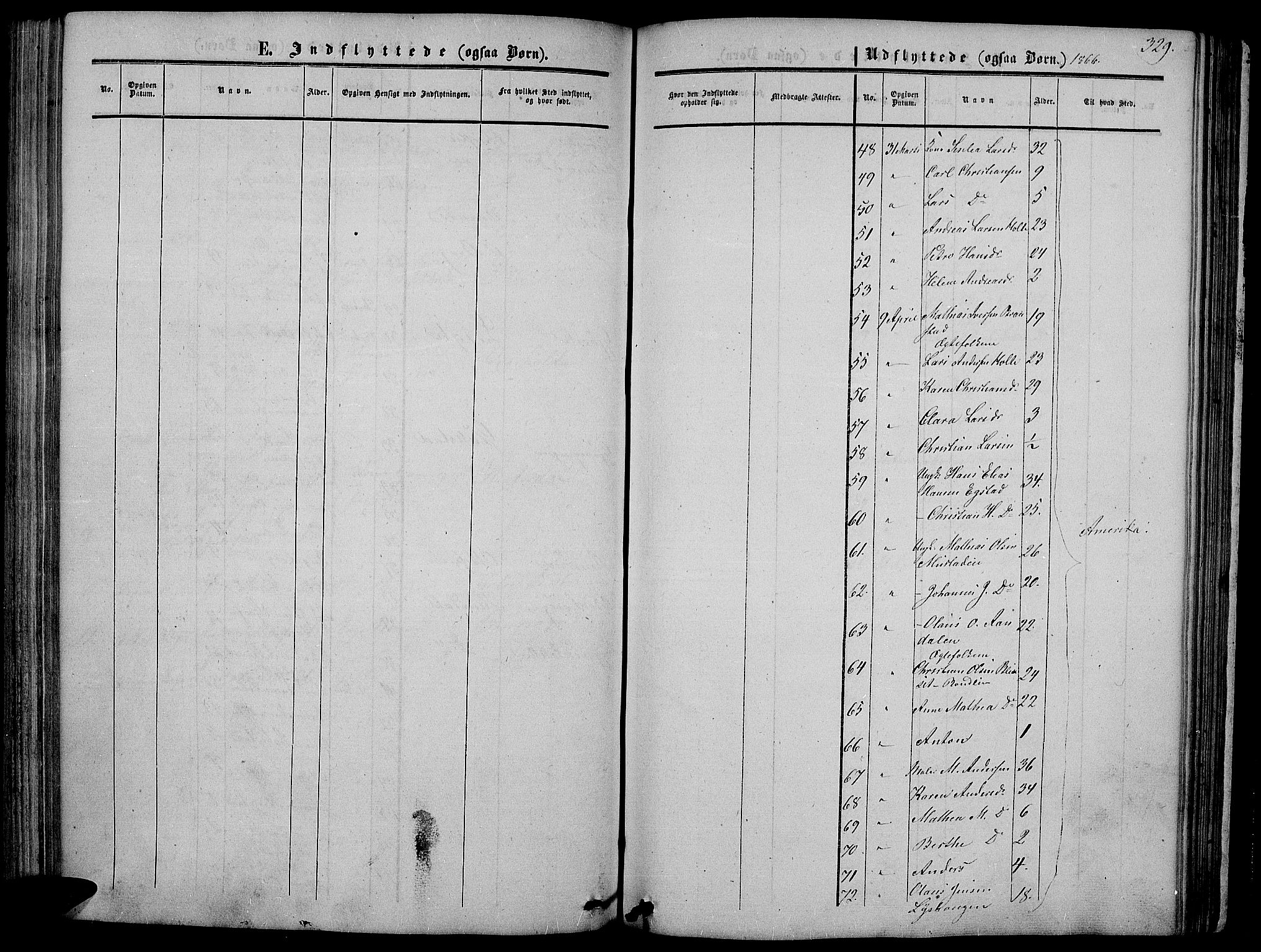 Vardal prestekontor, SAH/PREST-100/H/Ha/Hab/L0005: Parish register (copy) no. 5, 1854-1868, p. 329