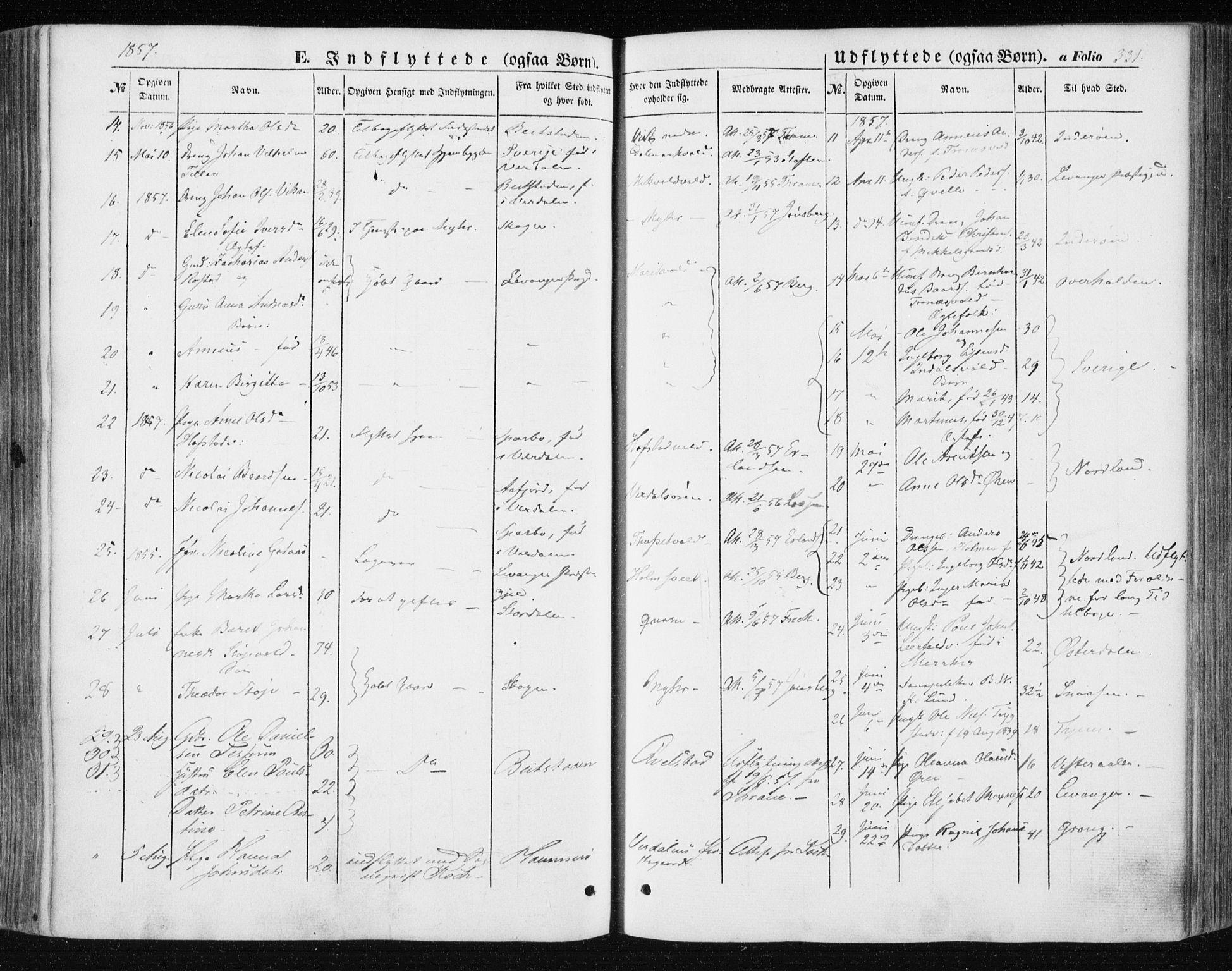 Ministerialprotokoller, klokkerbøker og fødselsregistre - Nord-Trøndelag, SAT/A-1458/723/L0240: Parish register (official) no. 723A09, 1852-1860, p. 331