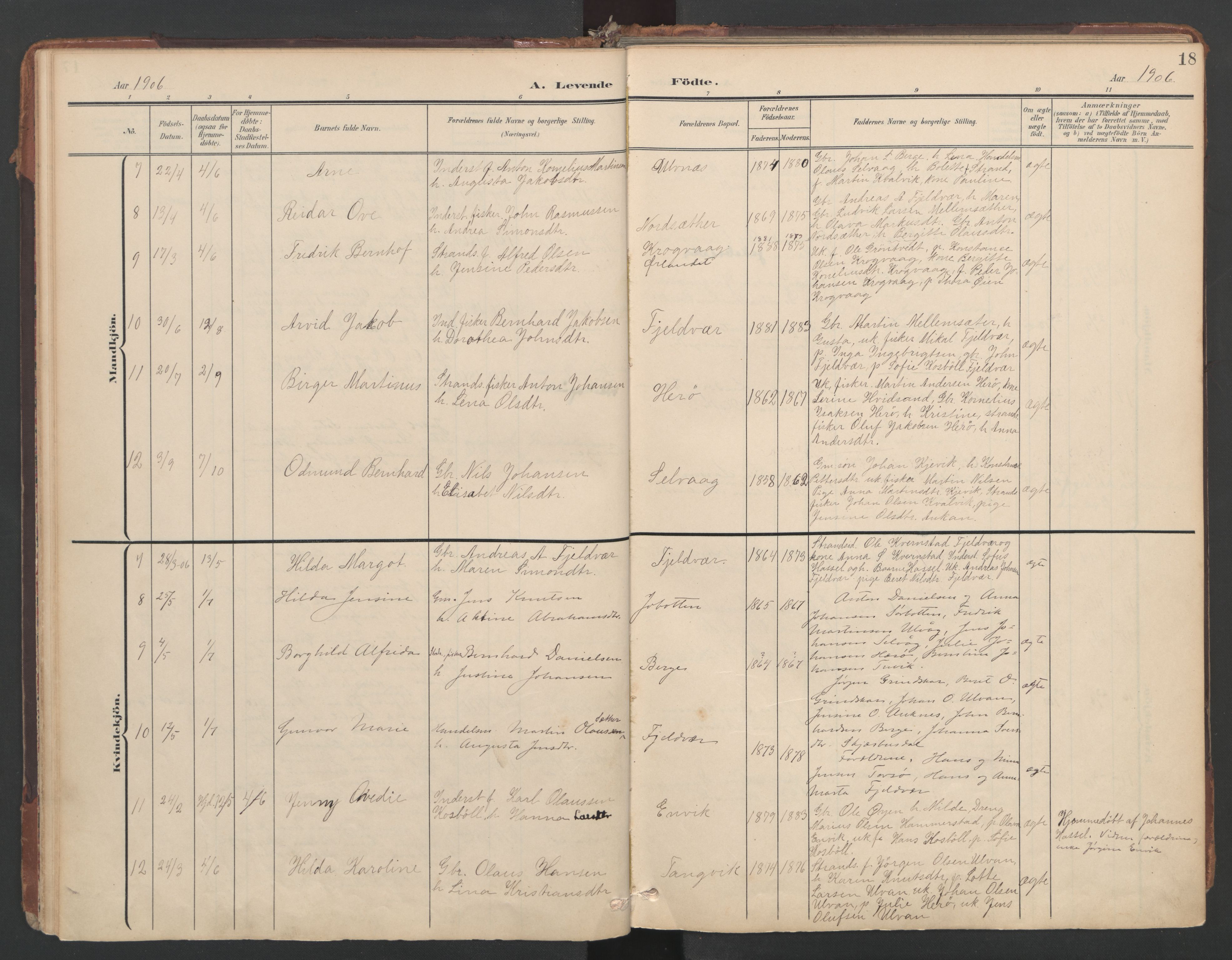 Ministerialprotokoller, klokkerbøker og fødselsregistre - Sør-Trøndelag, SAT/A-1456/638/L0568: Parish register (official) no. 638A01, 1901-1916, p. 18