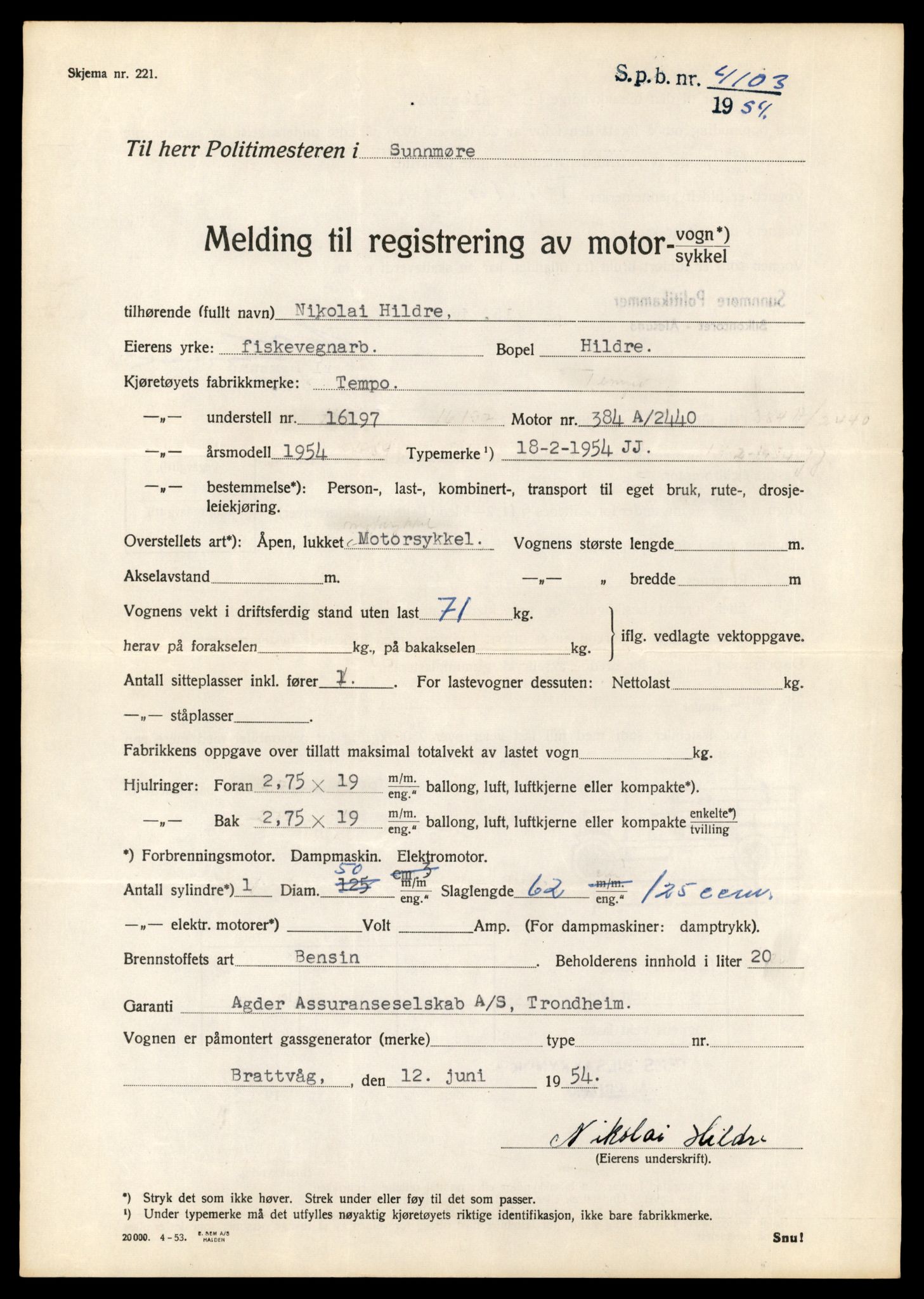 Møre og Romsdal vegkontor - Ålesund trafikkstasjon, AV/SAT-A-4099/F/Fe/L0037: Registreringskort for kjøretøy T 13031 - T 13179, 1927-1998, p. 2616