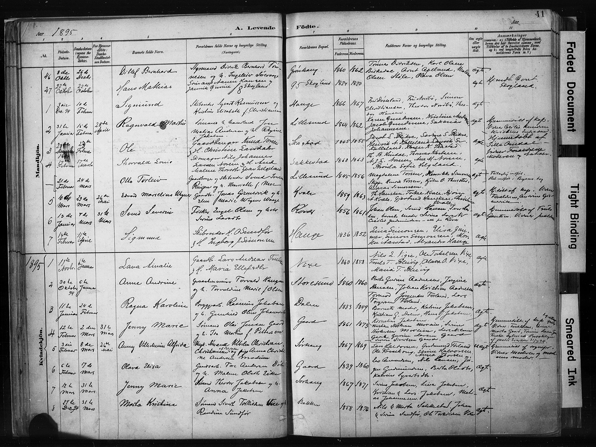 Haugesund sokneprestkontor, SAST/A -101863/H/Ha/Haa/L0004: Parish register (official) no. A 4, 1886-1908, p. 41