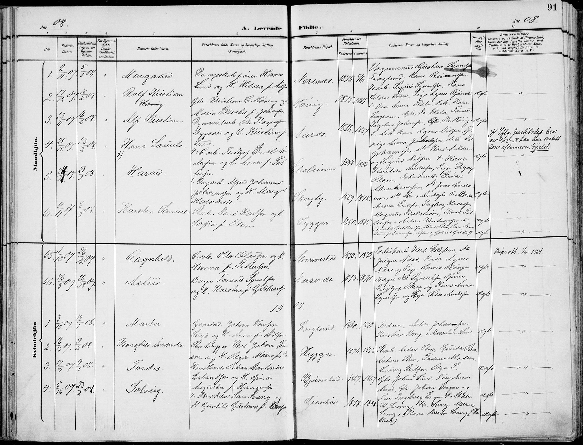 Røyken kirkebøker, AV/SAKO-A-241/F/Fa/L0009: Parish register (official) no. 9, 1898-1911, p. 91