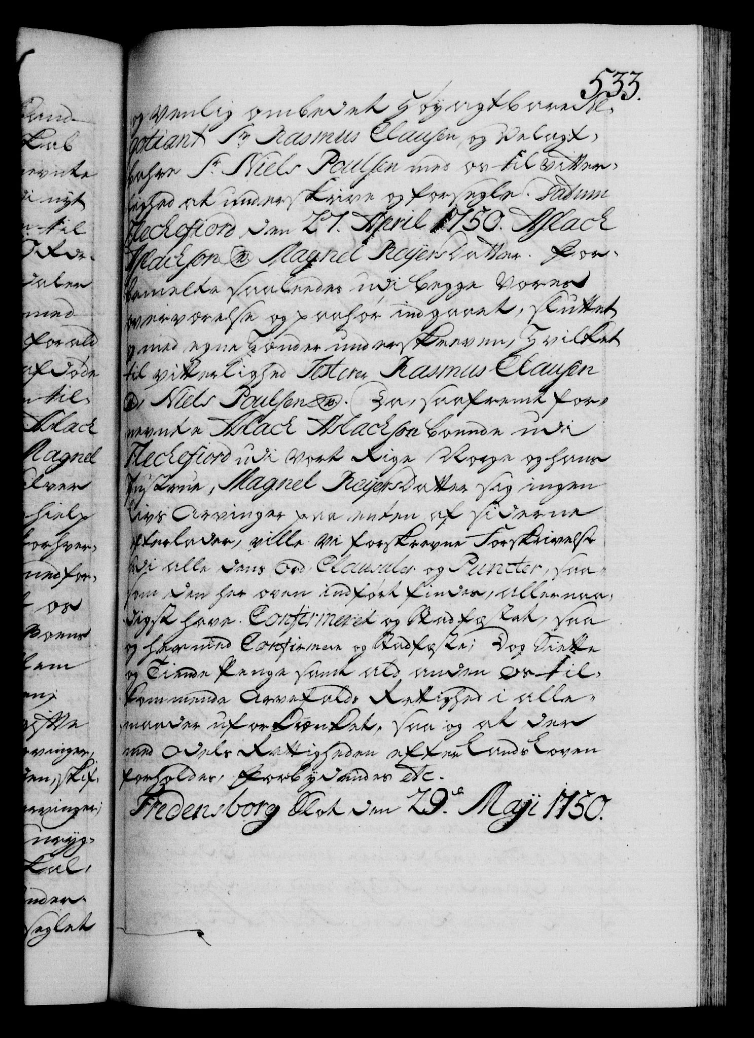 Danske Kanselli 1572-1799, AV/RA-EA-3023/F/Fc/Fca/Fcaa/L0036: Norske registre, 1749-1750, p. 533a