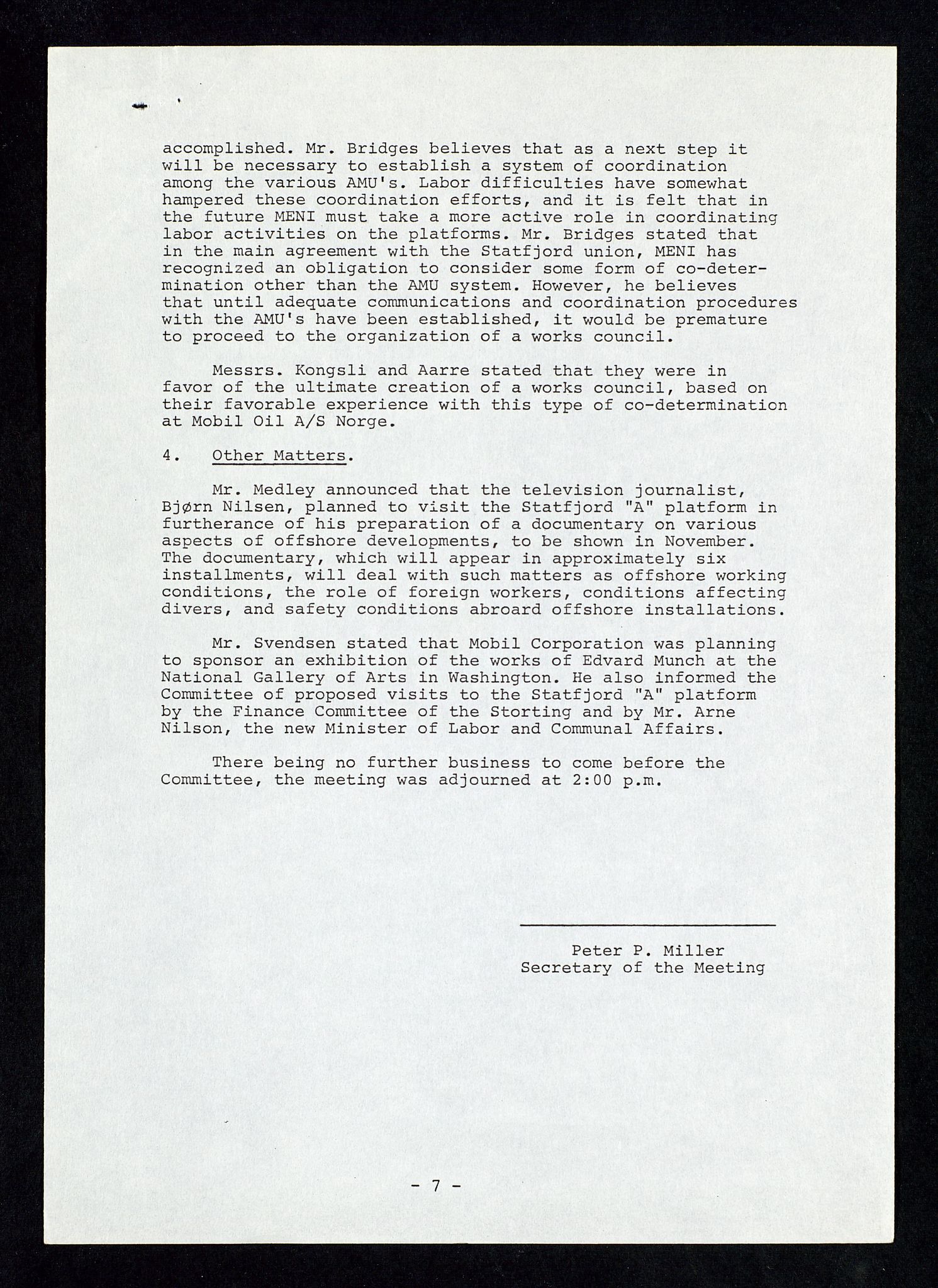 Pa 1578 - Mobil Exploration Norway Incorporated, AV/SAST-A-102024/4/D/Da/L0168: Sak og korrespondanse og styremøter, 1973-1986, p. 15