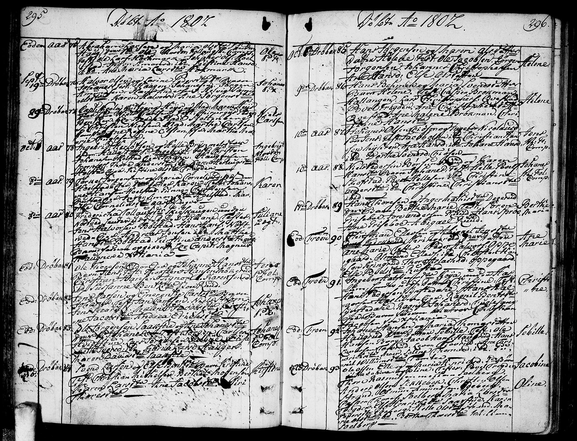 Ås prestekontor Kirkebøker, SAO/A-10894/F/Fa/L0002: Parish register (official) no. I 2, 1778-1813, p. 295-296