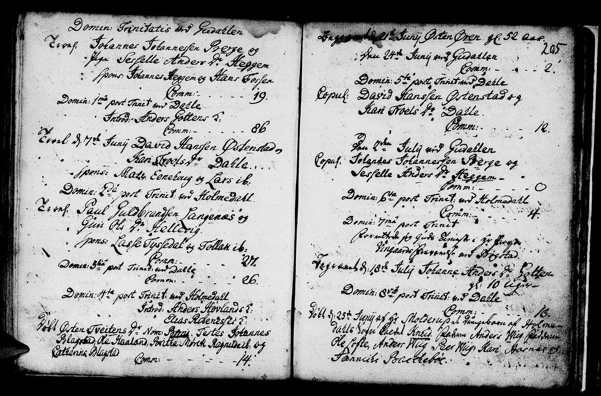 Fjaler sokneprestembete, AV/SAB-A-79801/H/Haa/Haaa/L0001: Parish register (official) no. A 1, 1755-1778, p. 205