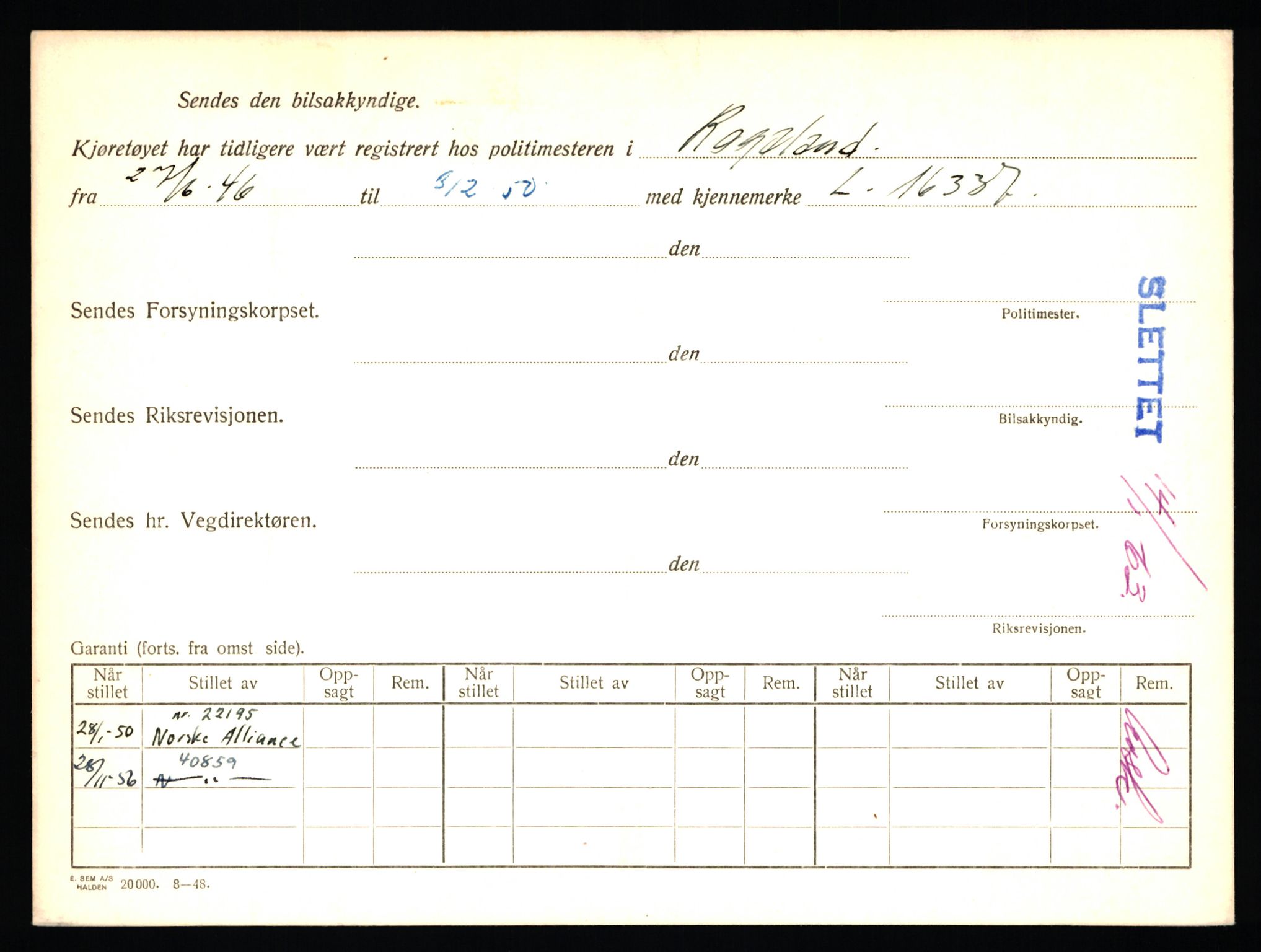 Stavanger trafikkstasjon, AV/SAST-A-101942/0/F/L0042: L-24600 - L-25233, 1930-1971, p. 474