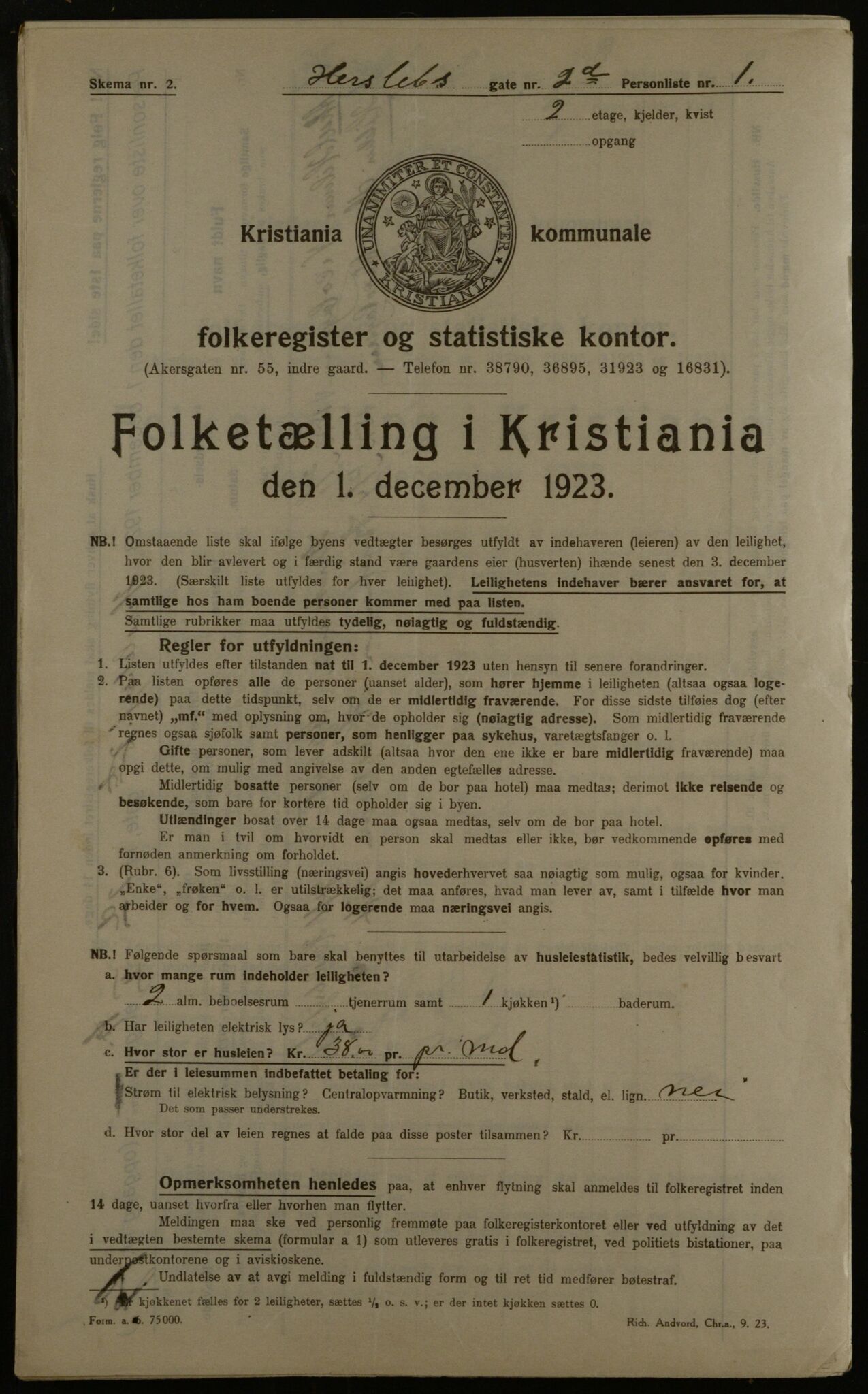 OBA, Municipal Census 1923 for Kristiania, 1923, p. 43821