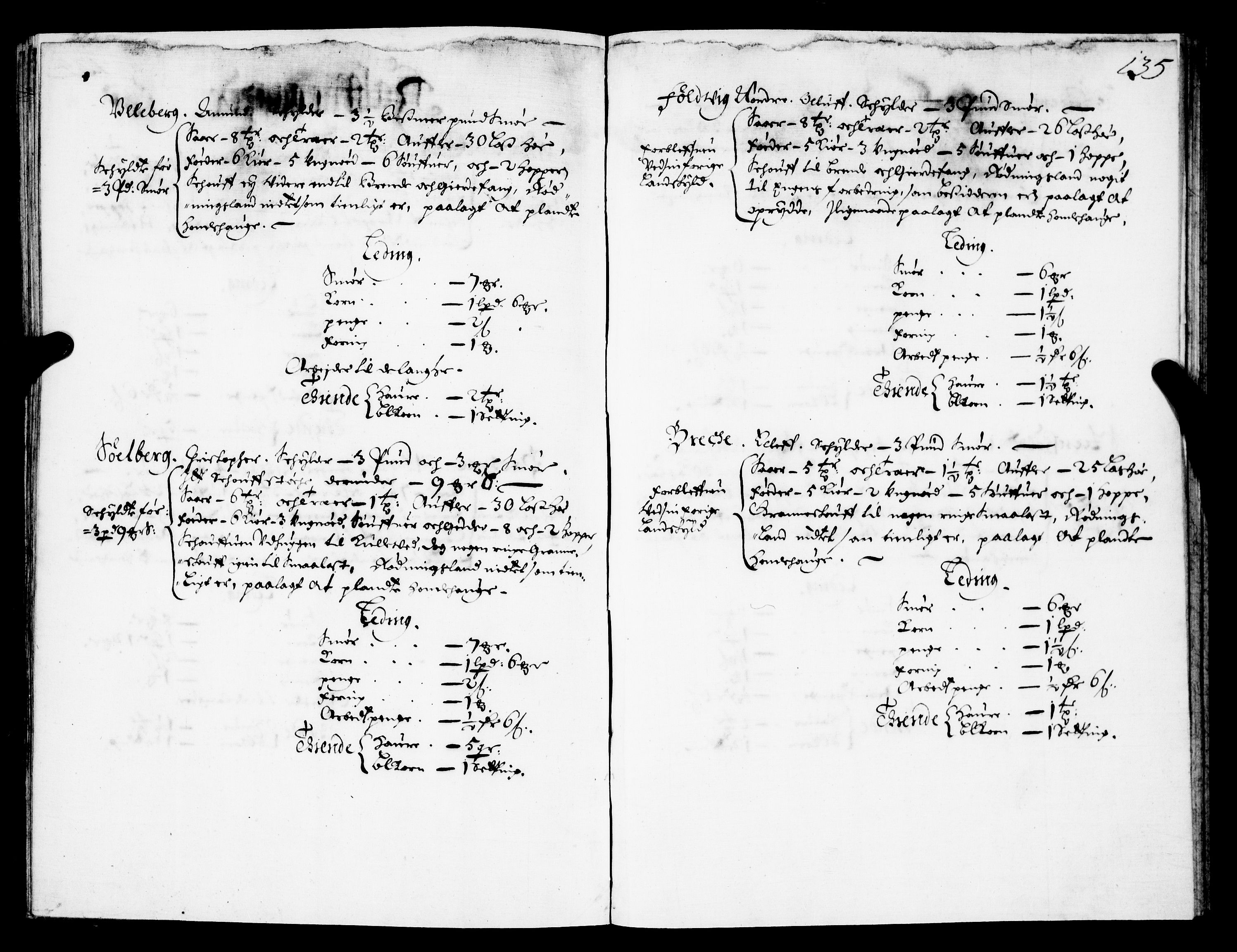 Rentekammeret inntil 1814, Realistisk ordnet avdeling, AV/RA-EA-4070/N/Nb/Nba/L0021: Brunla len, 1667, p. 134b-135a