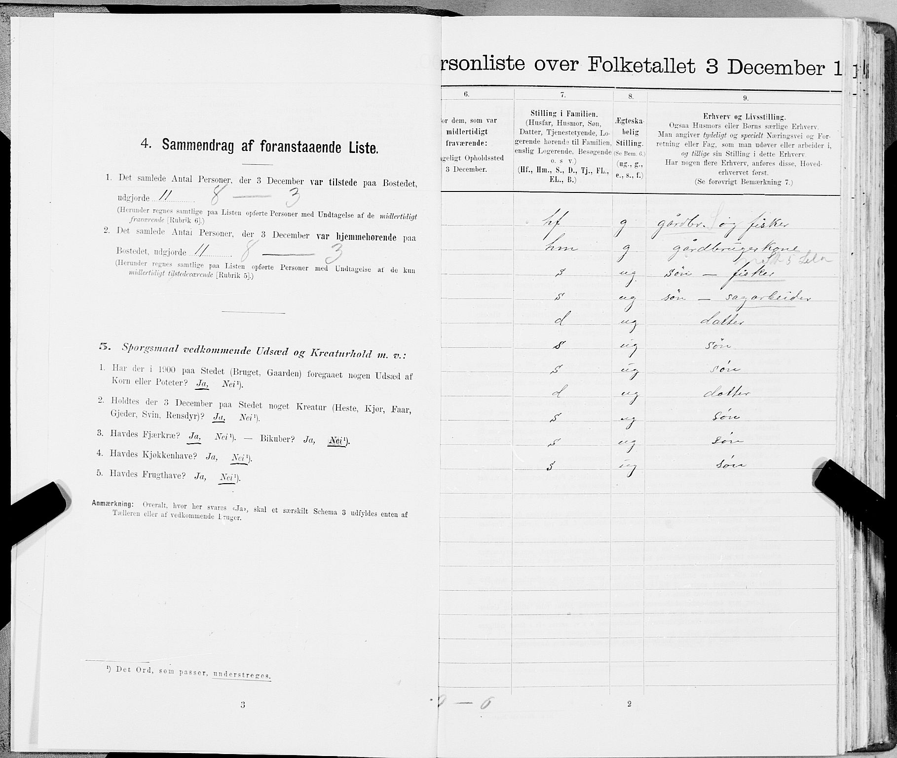 SAT, 1900 census for Flatanger, 1900, p. 16