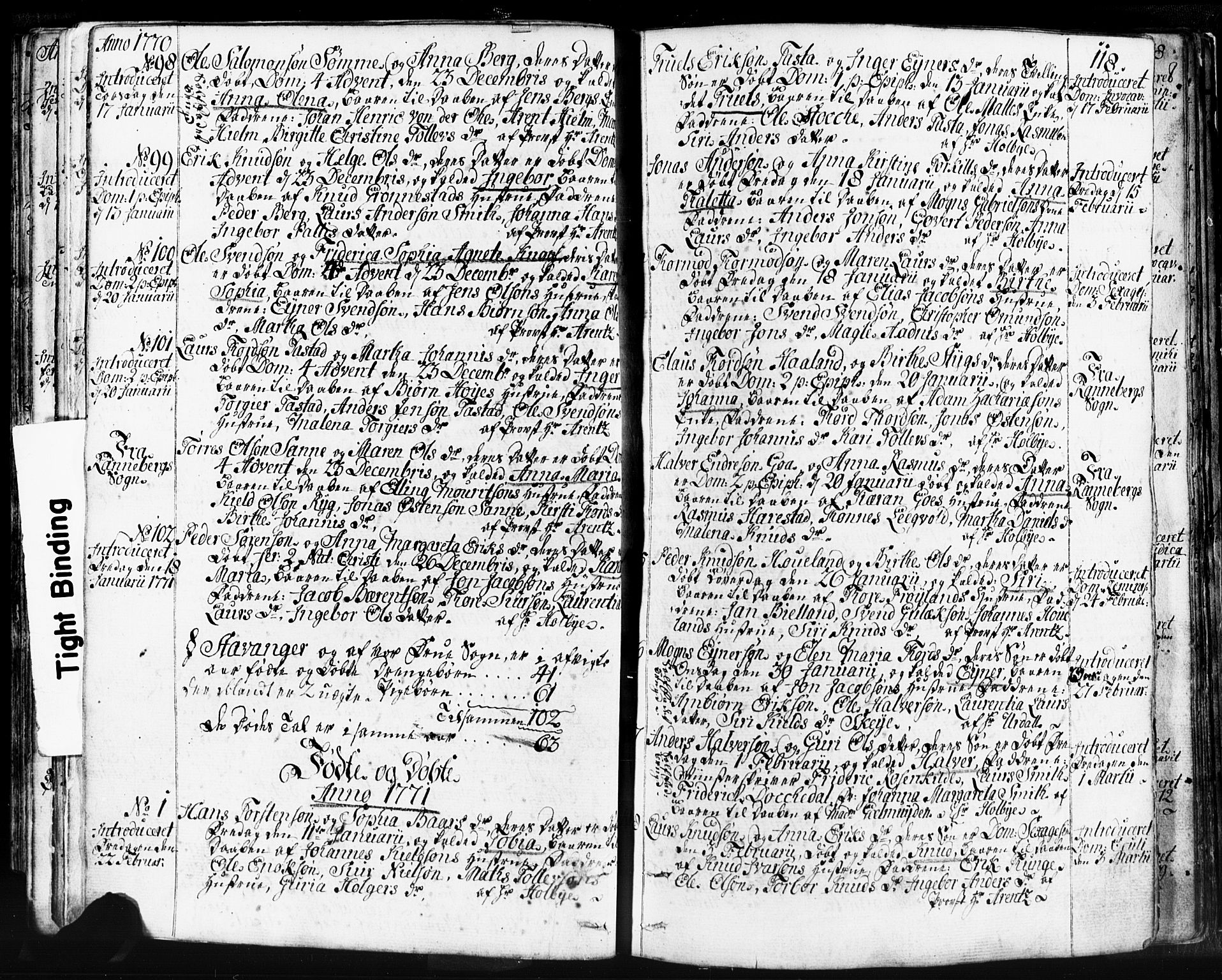 Domkirken sokneprestkontor, SAST/A-101812/001/30/30BB/L0004: Parish register (copy) no. B 4, 1752-1790, p. 118