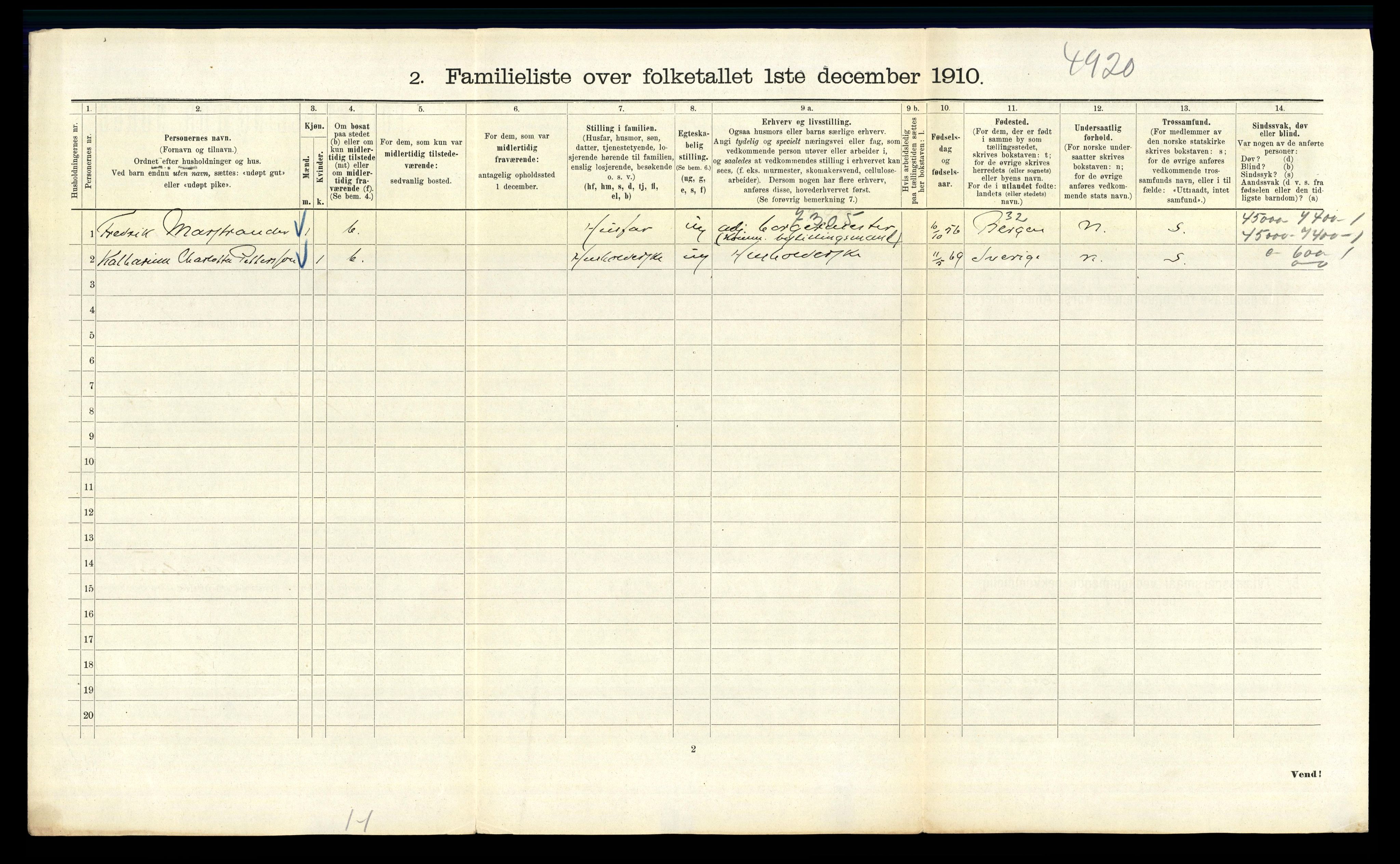 RA, 1910 census for Kristiania, 1910, p. 46392