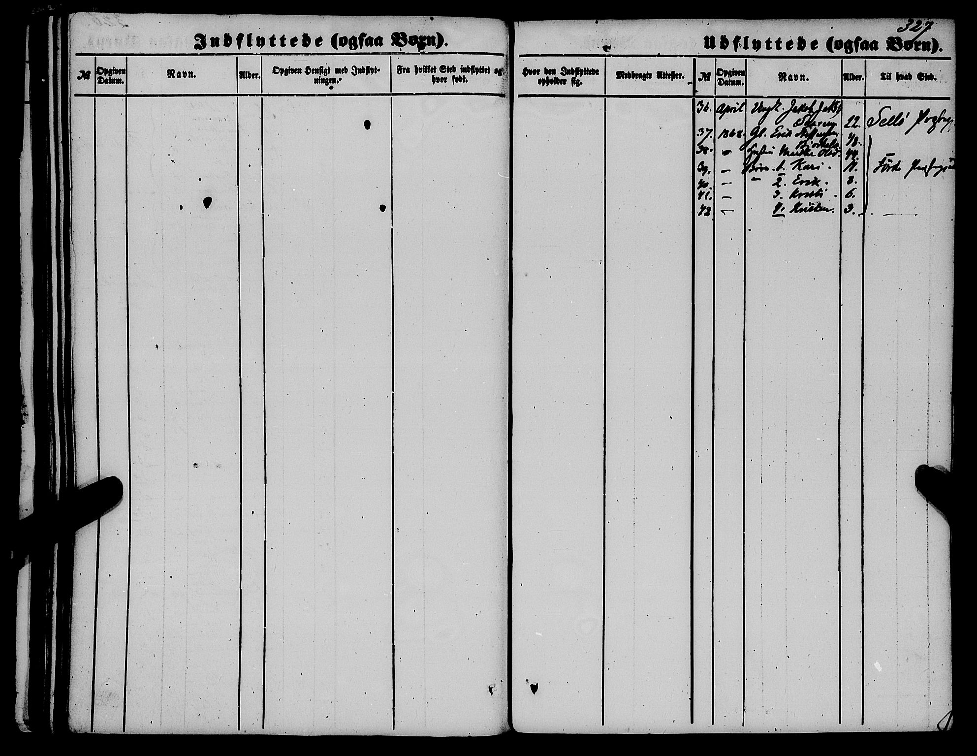 Gloppen sokneprestembete, SAB/A-80101/H/Haa/Haaa/L0009: Parish register (official) no. A 9, 1855-1870, p. 327
