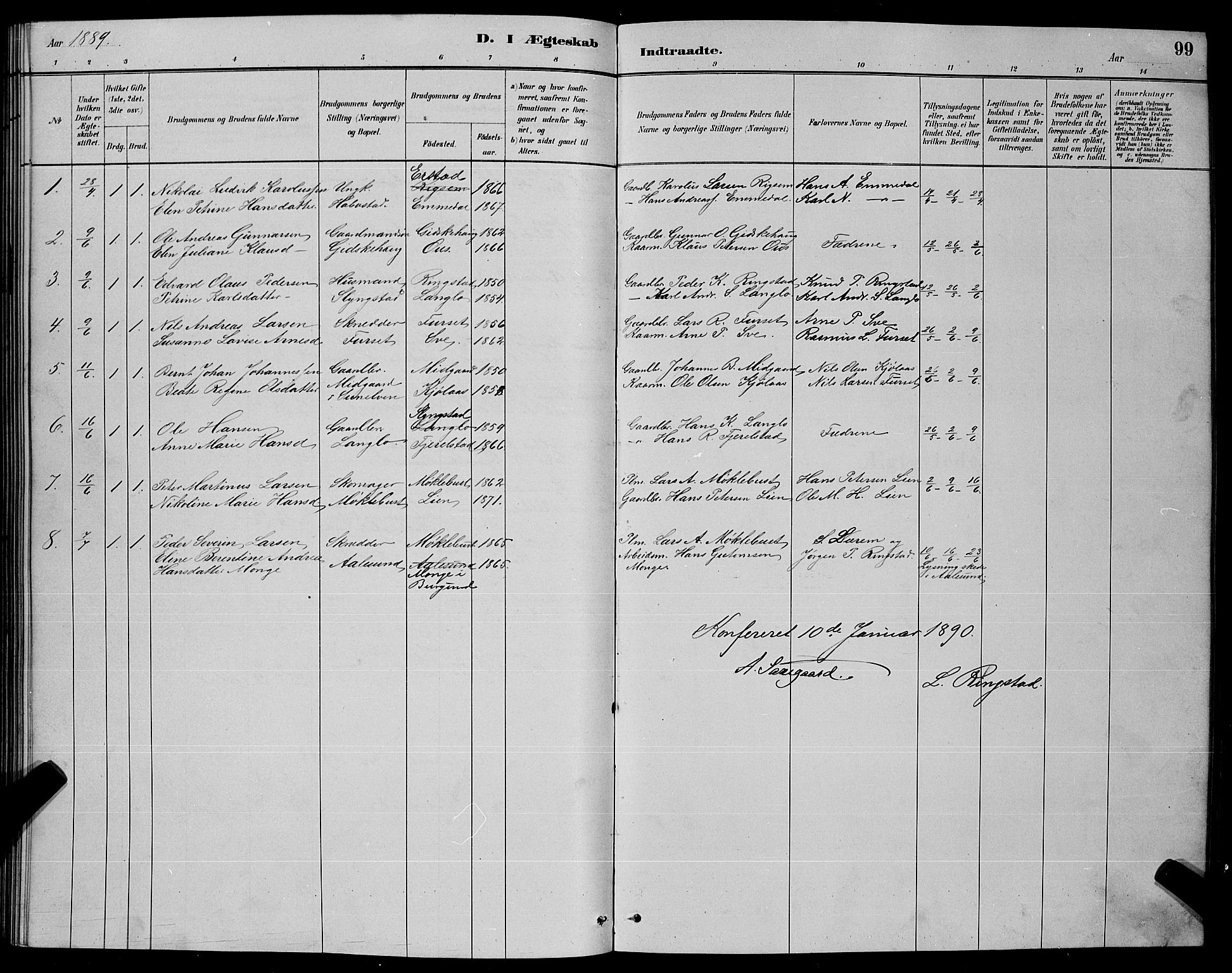 Ministerialprotokoller, klokkerbøker og fødselsregistre - Møre og Romsdal, AV/SAT-A-1454/520/L0292: Parish register (copy) no. 520C04, 1882-1901, p. 99