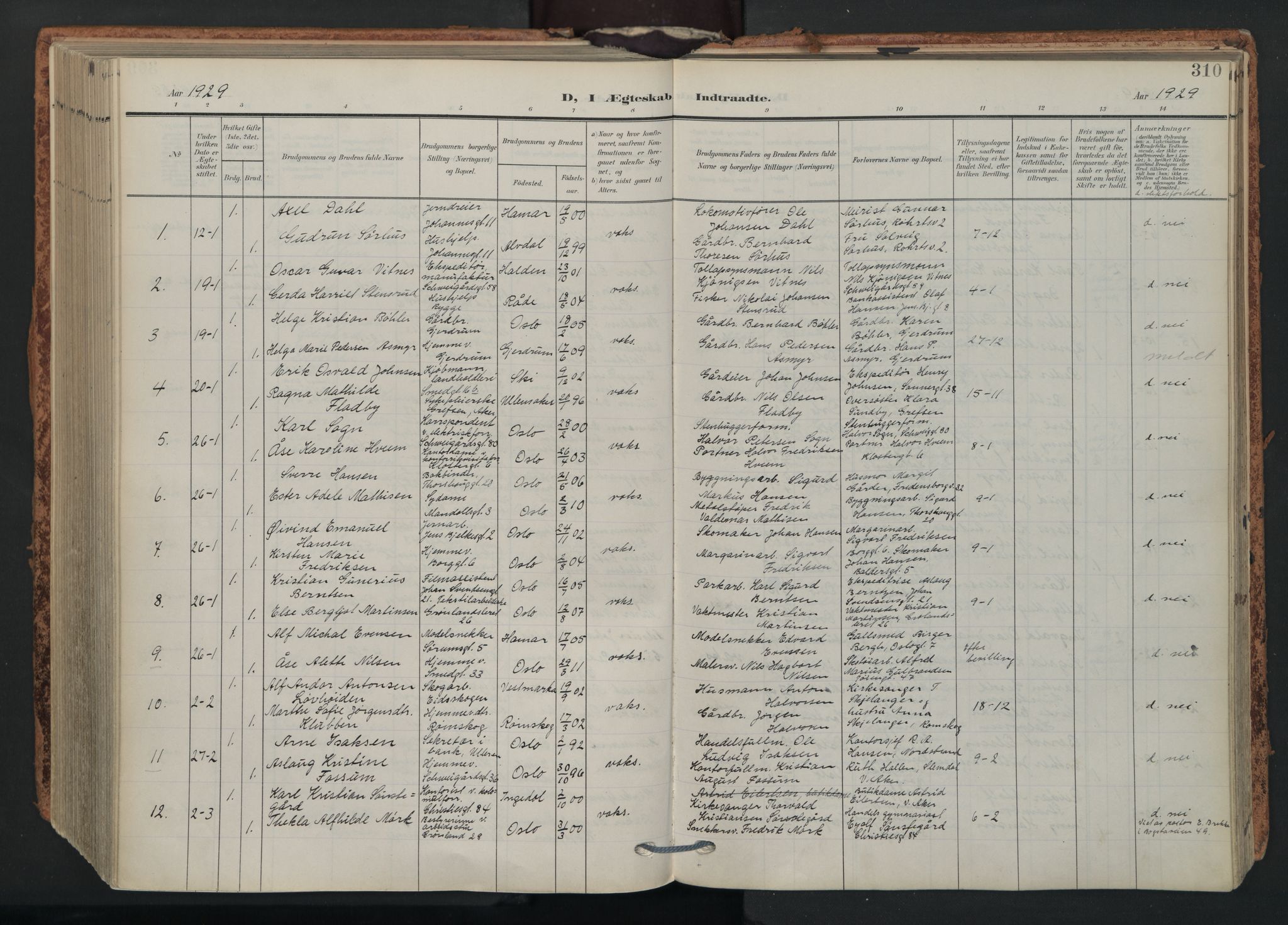 Grønland prestekontor Kirkebøker, SAO/A-10848/F/Fa/L0017: Parish register (official) no. 17, 1906-1934, p. 310