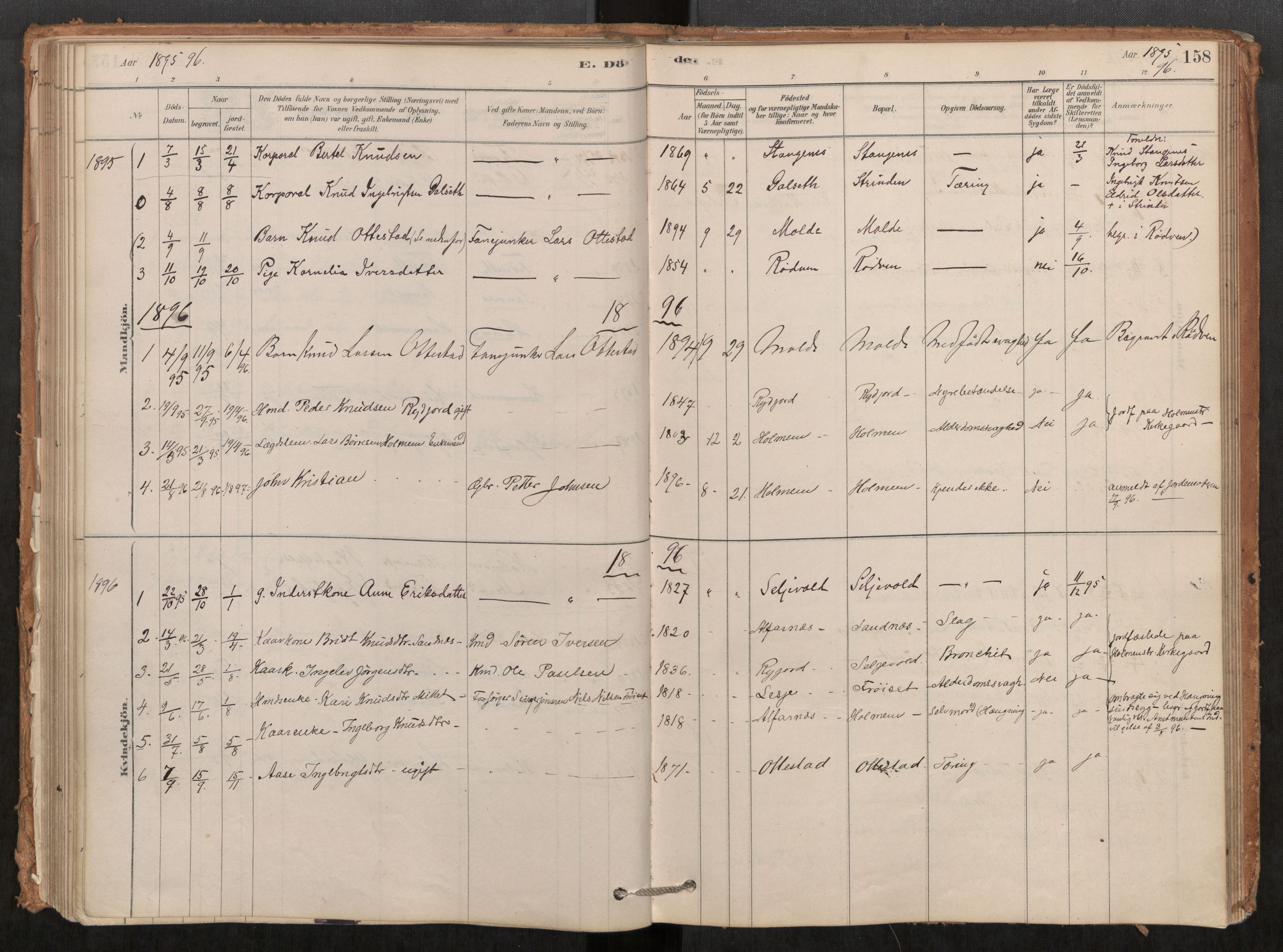 Ministerialprotokoller, klokkerbøker og fødselsregistre - Møre og Romsdal, SAT/A-1454/548/L0615: Parish register (official) no. 548A02, 1878-1906, p. 158
