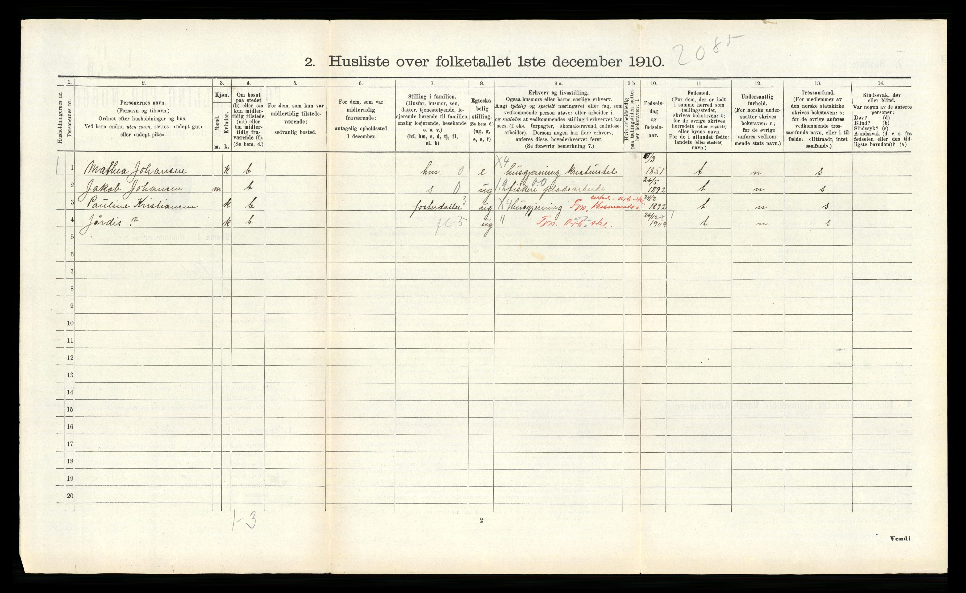 RA, 1910 census for Bodin, 1910, p. 900