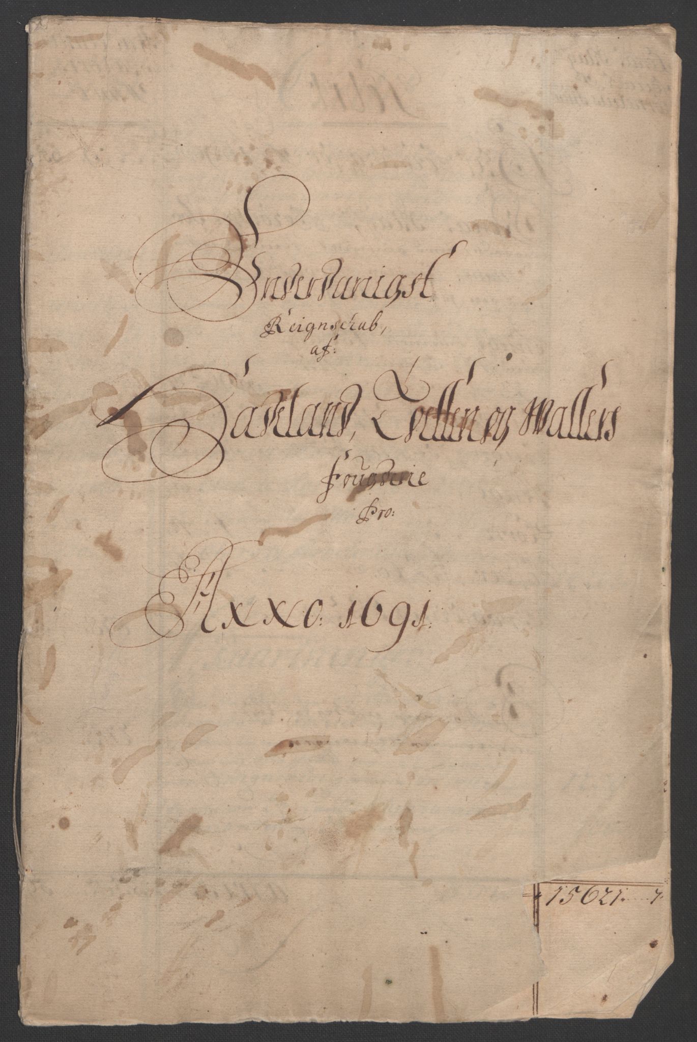 Rentekammeret inntil 1814, Reviderte regnskaper, Fogderegnskap, AV/RA-EA-4092/R18/L1290: Fogderegnskap Hadeland, Toten og Valdres, 1691, p. 3