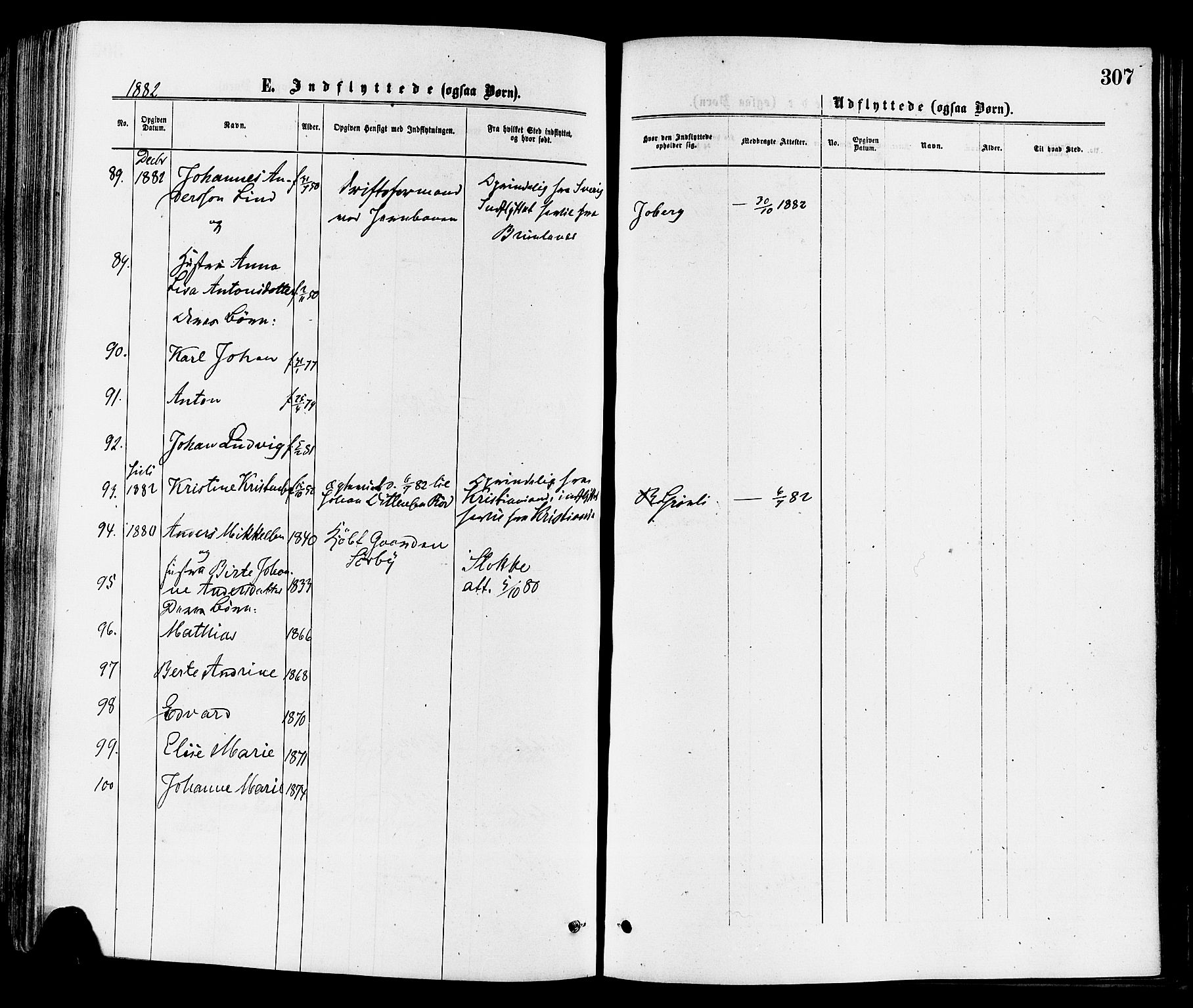 Sandar kirkebøker, AV/SAKO-A-243/F/Fa/L0011: Parish register (official) no. 11, 1872-1882, p. 307