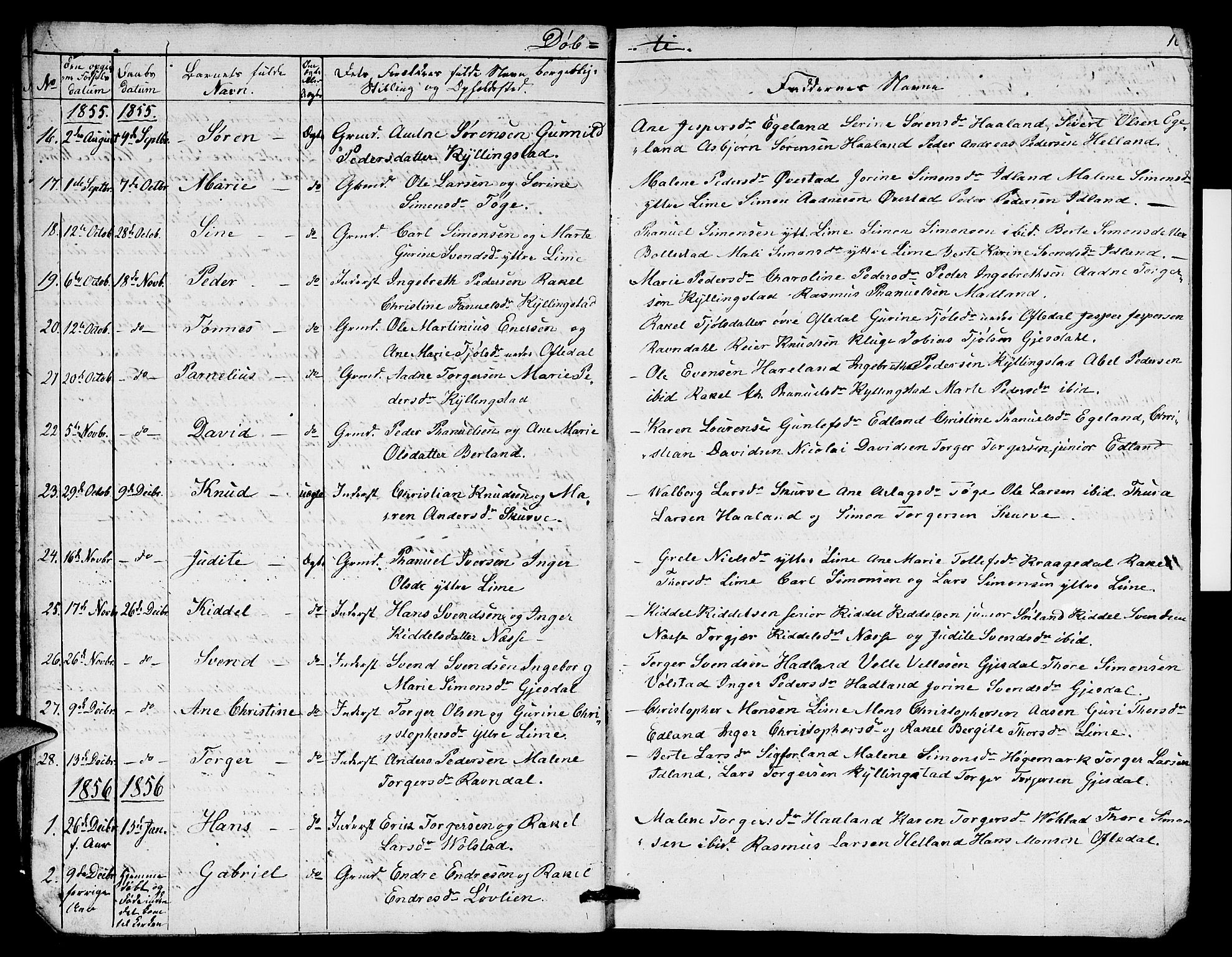 Lye sokneprestkontor, SAST/A-101794/001/30BB/L0003: Parish register (copy) no. B 3, 1852-1874, p. 10