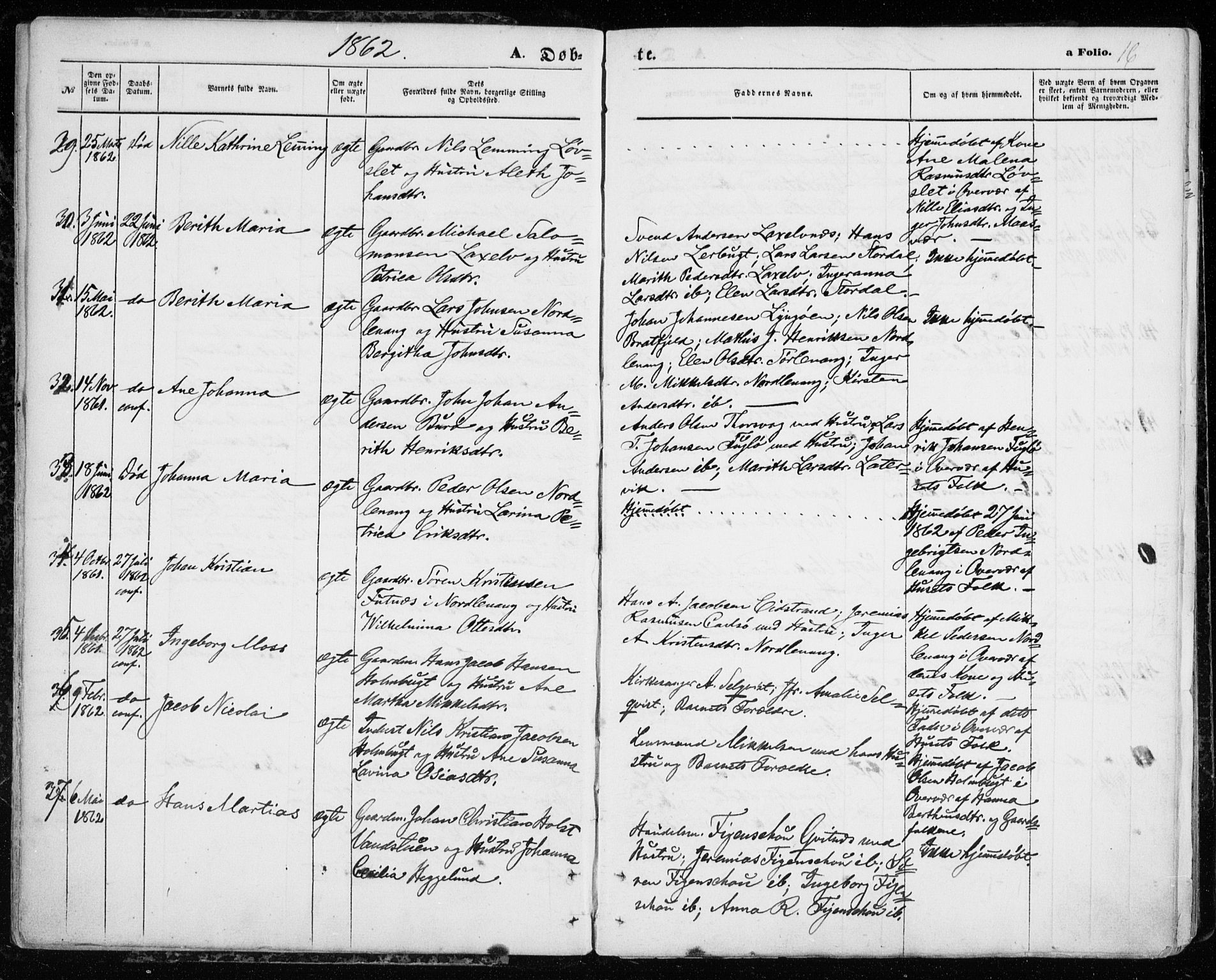 Karlsøy sokneprestembete, AV/SATØ-S-1299/H/Ha/Haa/L0004kirke: Parish register (official) no. 4, 1861-1871, p. 16