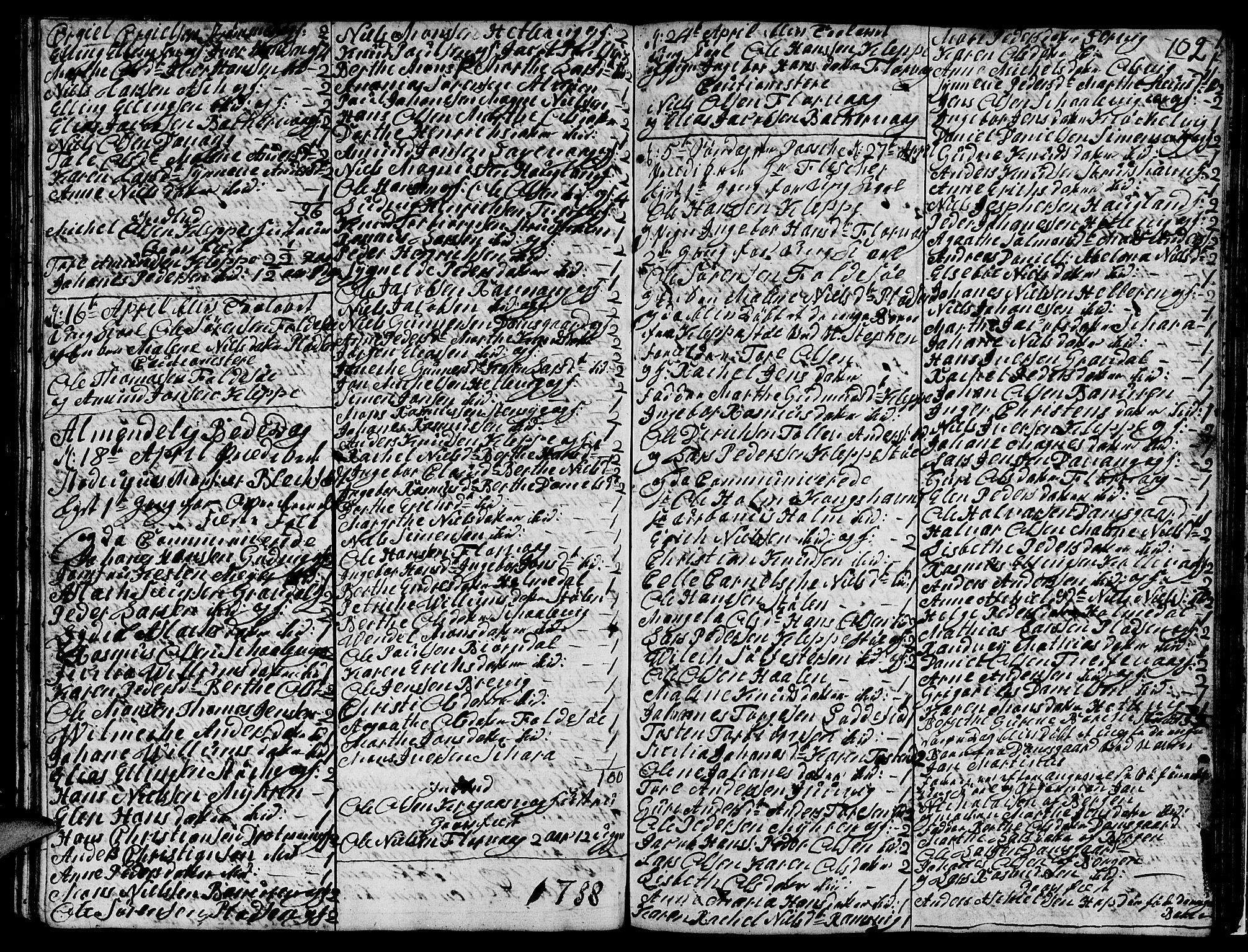 Askøy Sokneprestembete, SAB/A-74101/H/Ha/Hab/Haba/L0001: Parish register (copy) no. A 1, 1775-1792, p. 102
